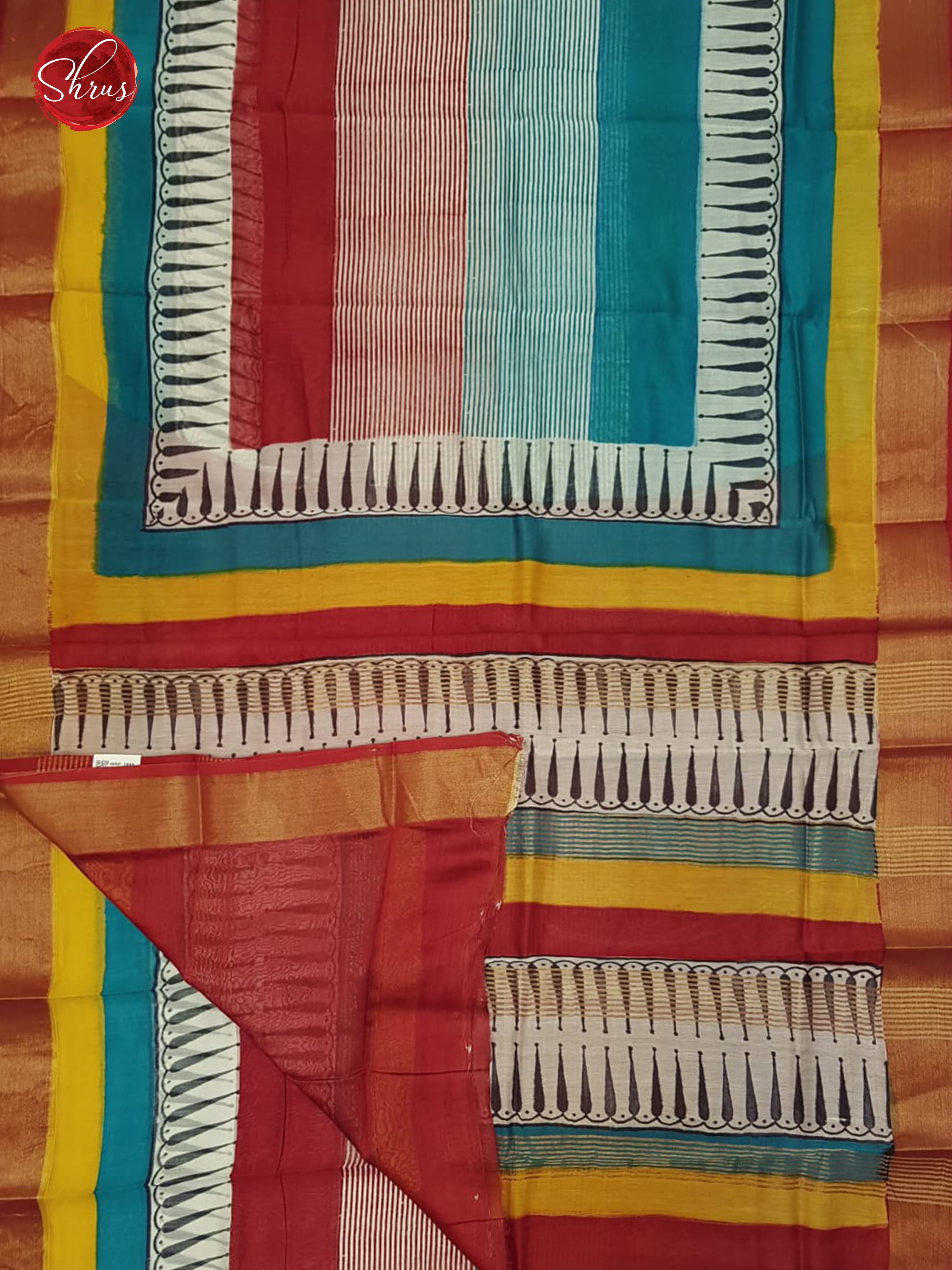 Blue & Red - Moonga Silk Sarees - Shop on ShrusEternity.com