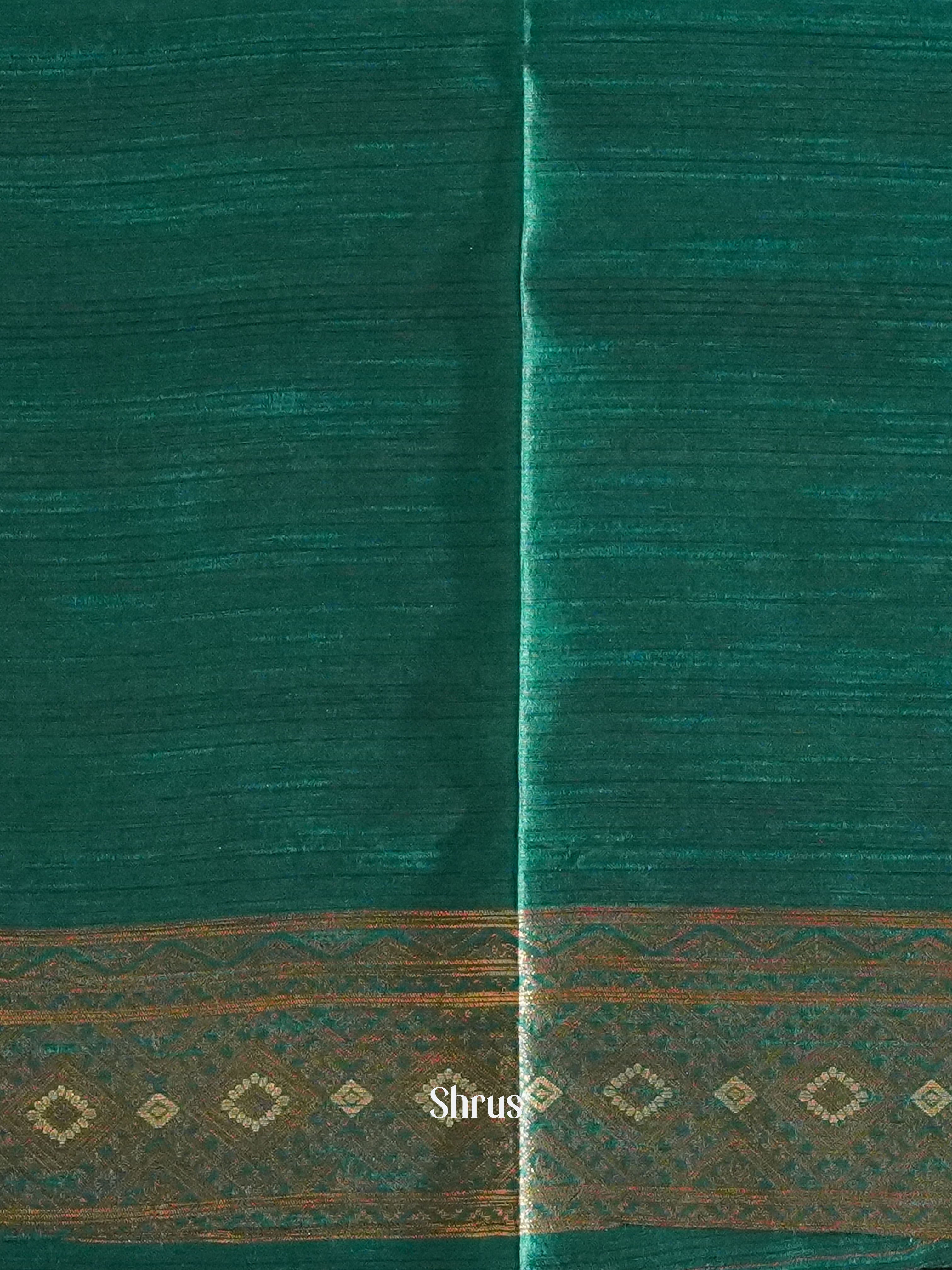 Green(Single Tone)-Semi Rawsilk Saree - Shop on ShrusEternity.com