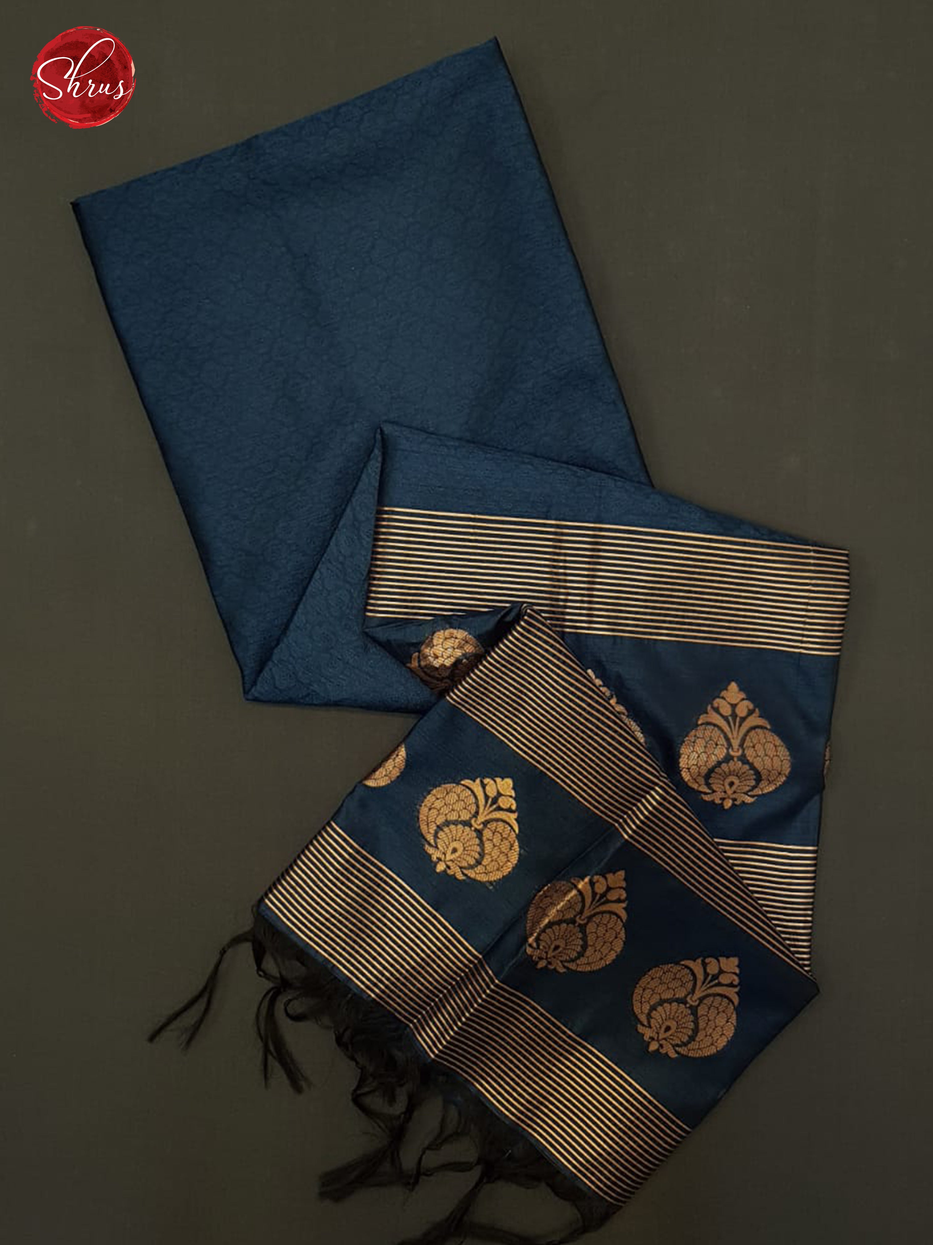 Blue(Single Tone) - Semi Raw Silk Saree - Shop on ShrusEternity.com