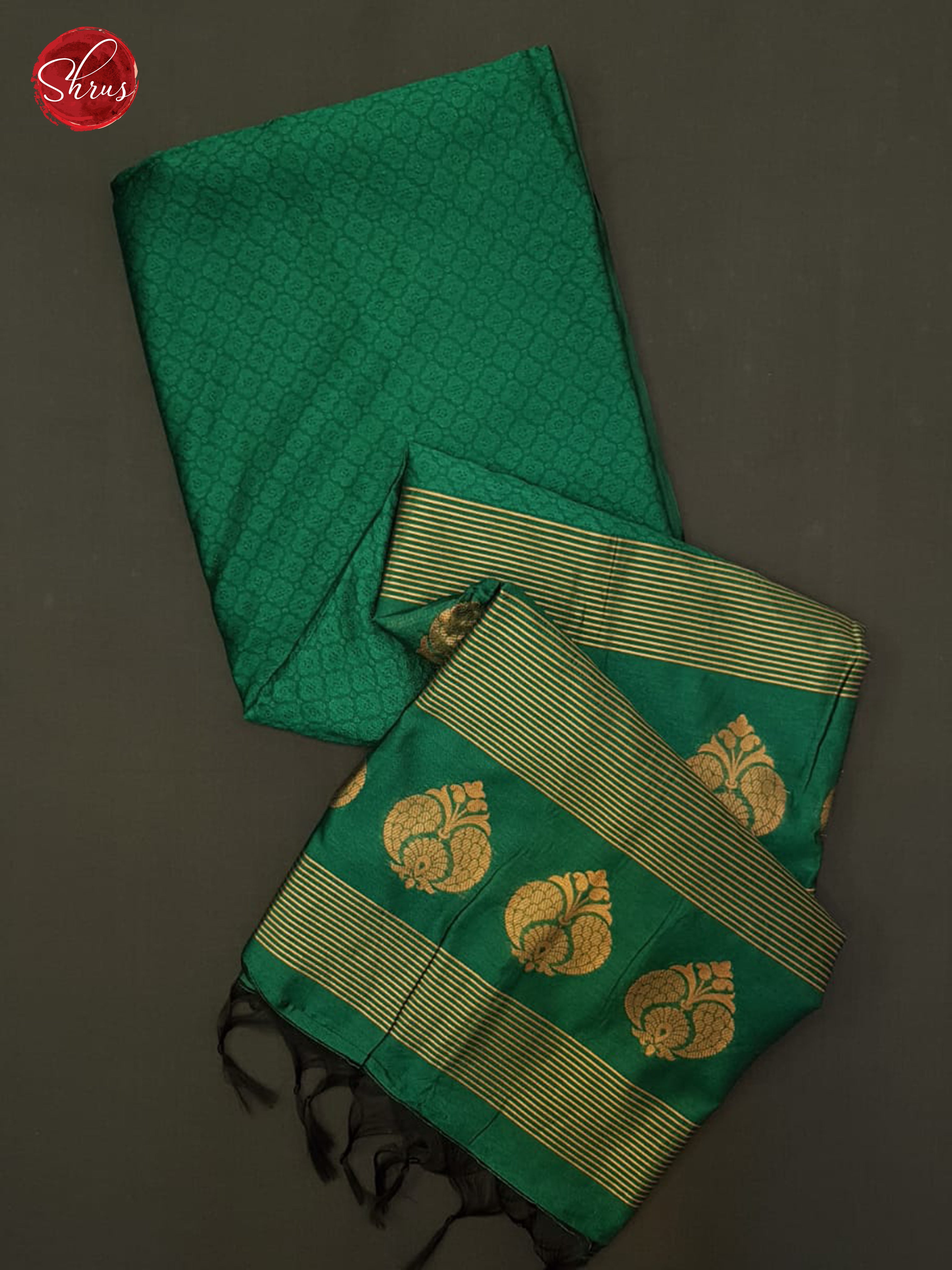 Green(Single Tone) - Semi Raw Silk Saree - Shop on ShrusEternity.com