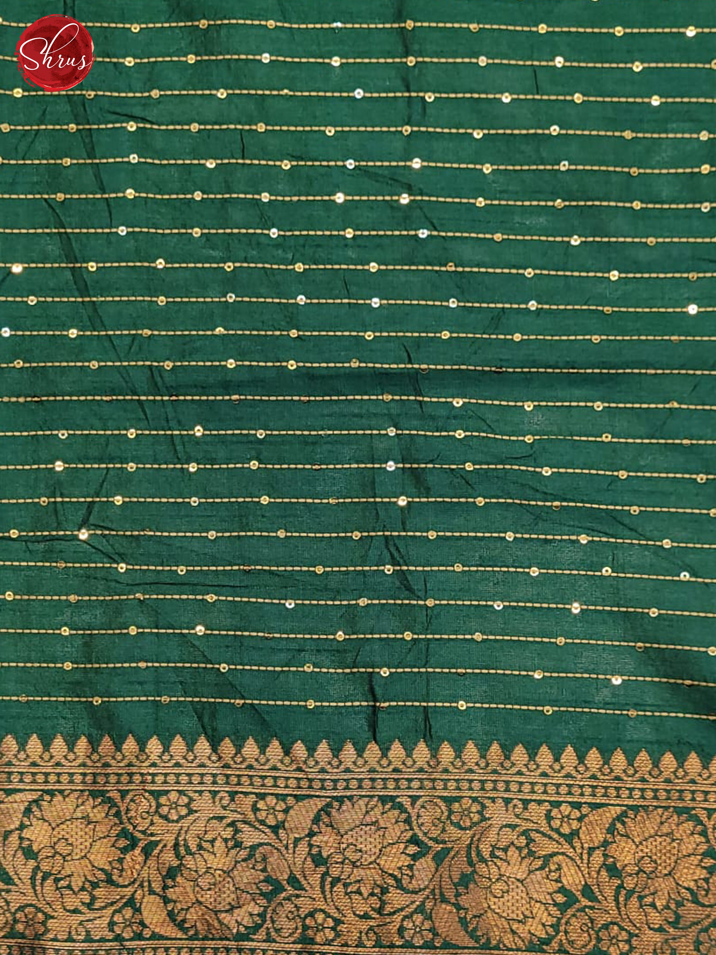 Brown & Green - Semi Raw Silk Saree - Shop on ShrusEternity.com
