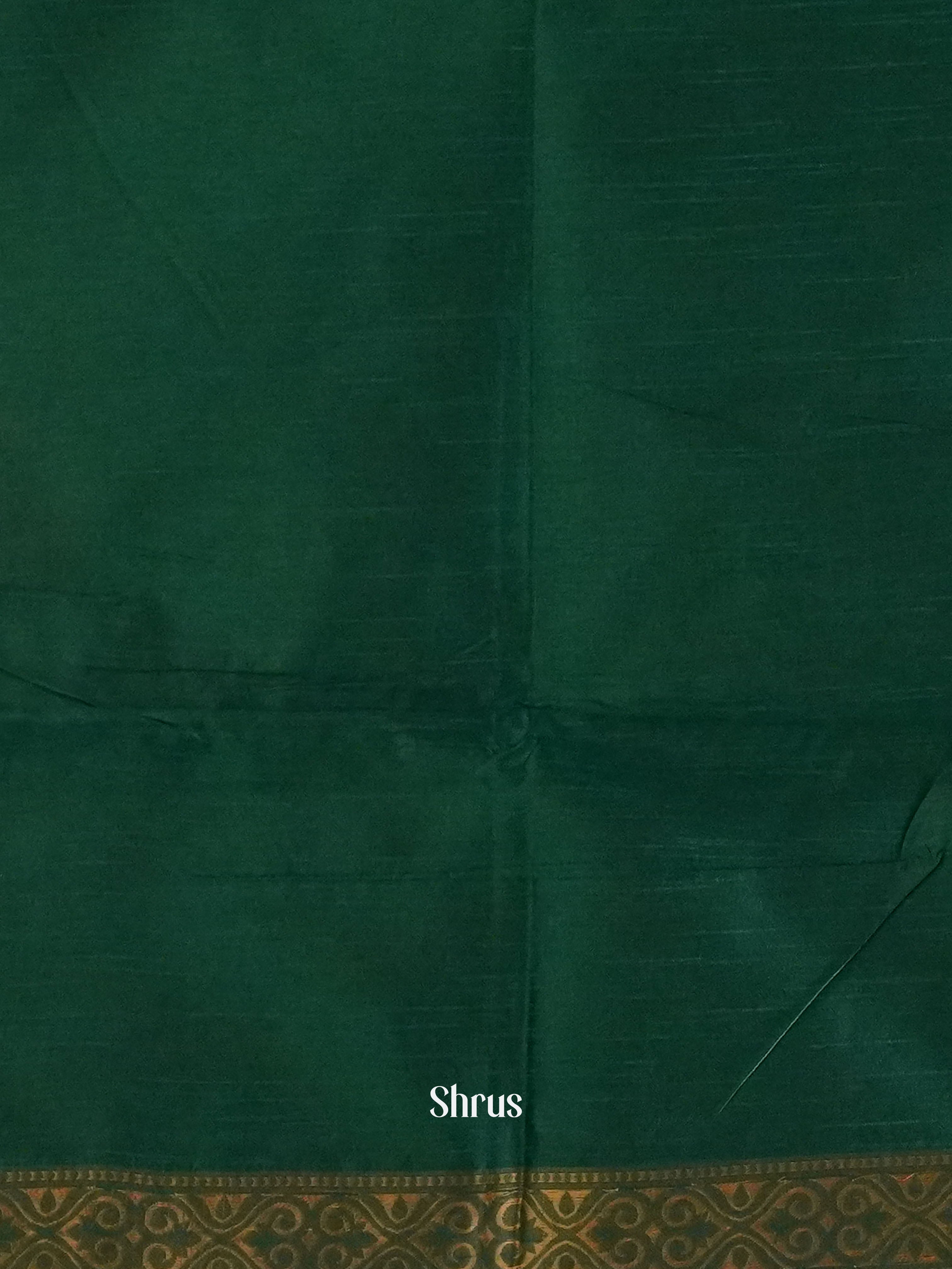Green(Single Tone) -Semi Rawsilk Saree - Shop on ShrusEternity.com