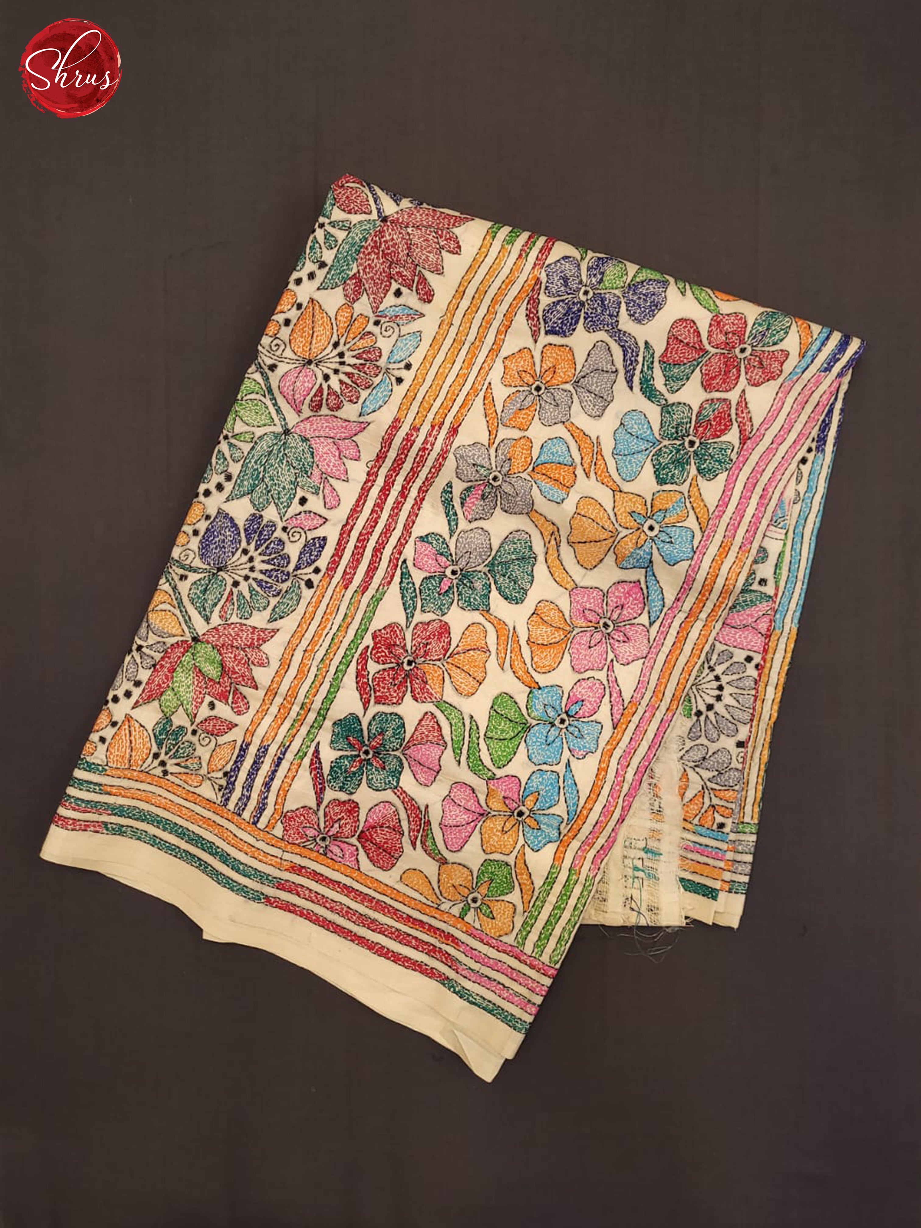 Cream- Tussar Saree - Shop on ShrusEternity.com