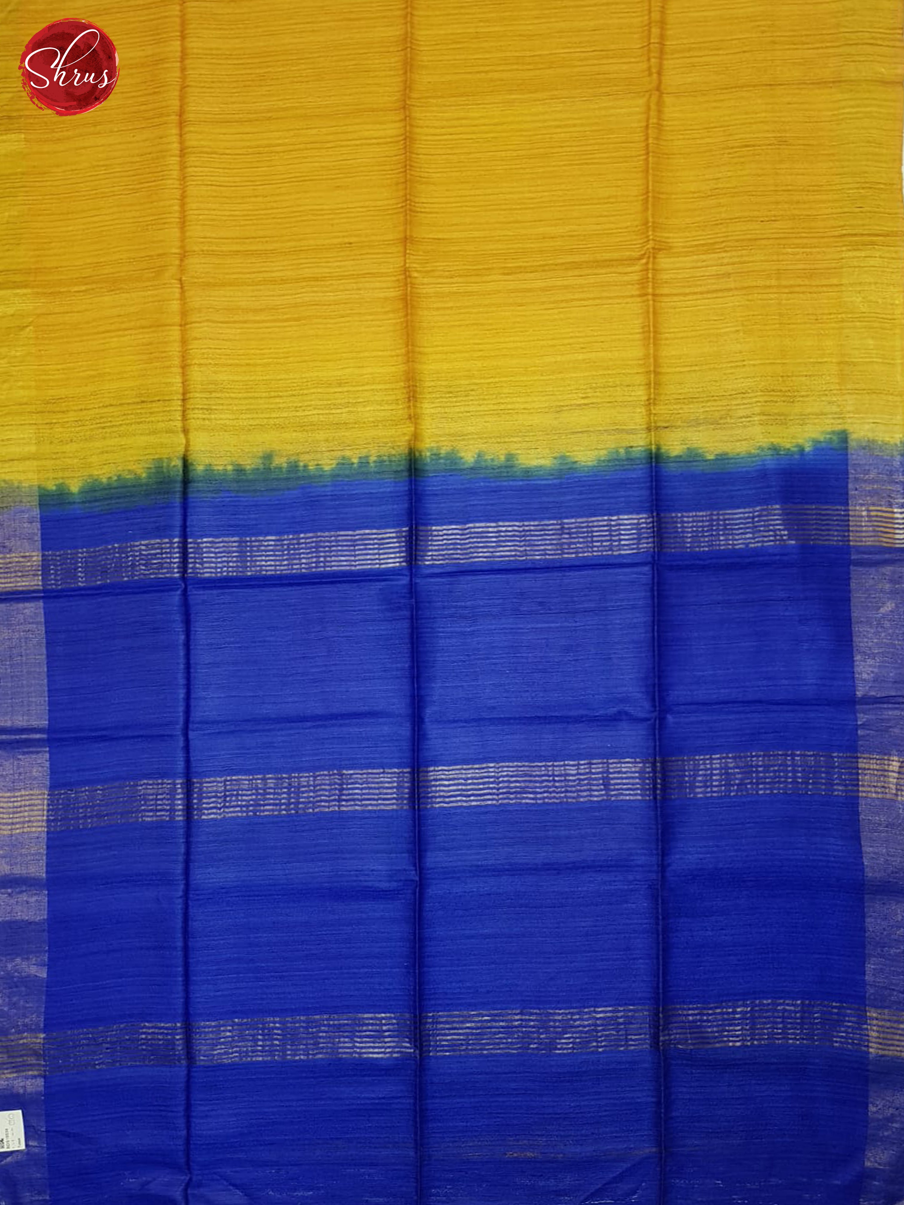 Yellow And Blue-Tussar Saree - Shop on ShrusEternity.com