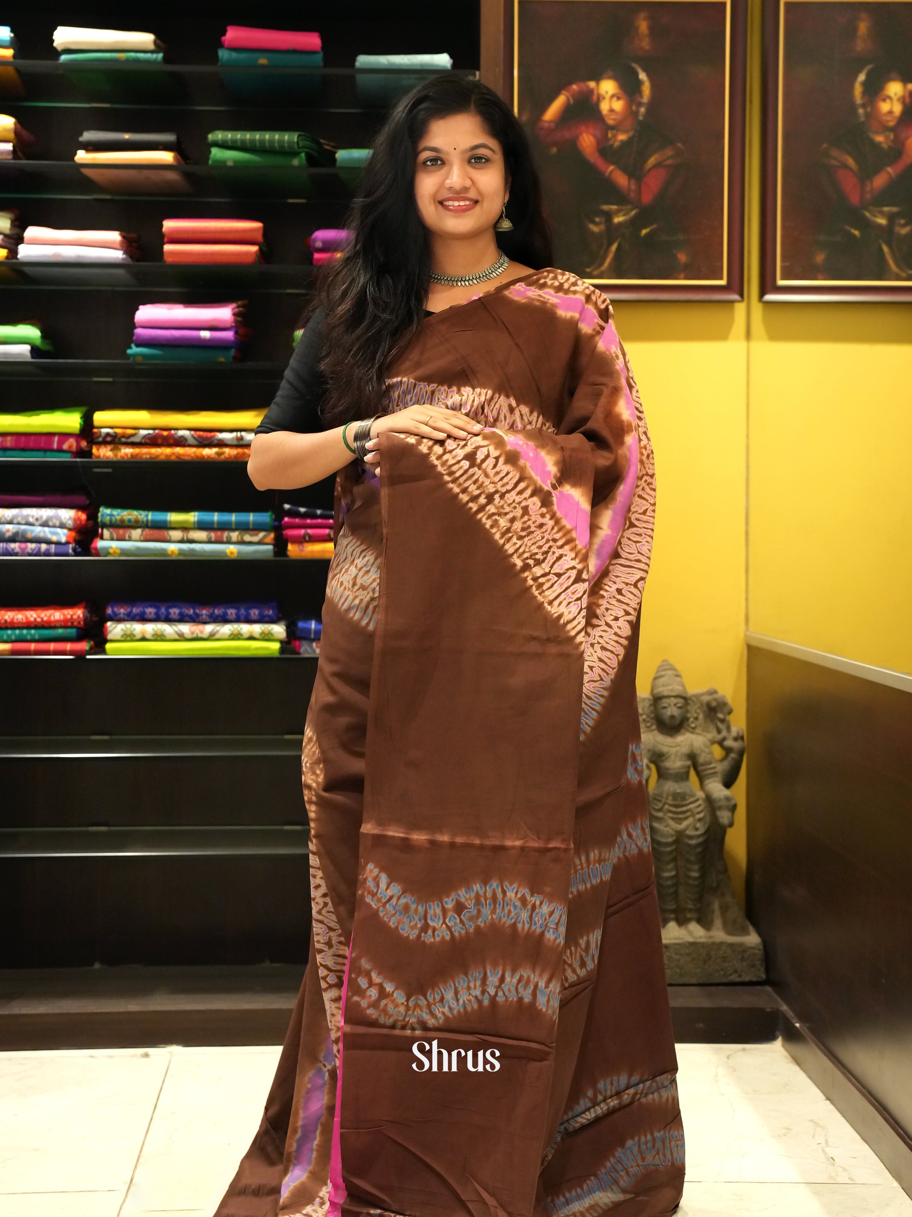 Brown & Pink - Jaipur cotton - Shop on ShrusEternity.com
