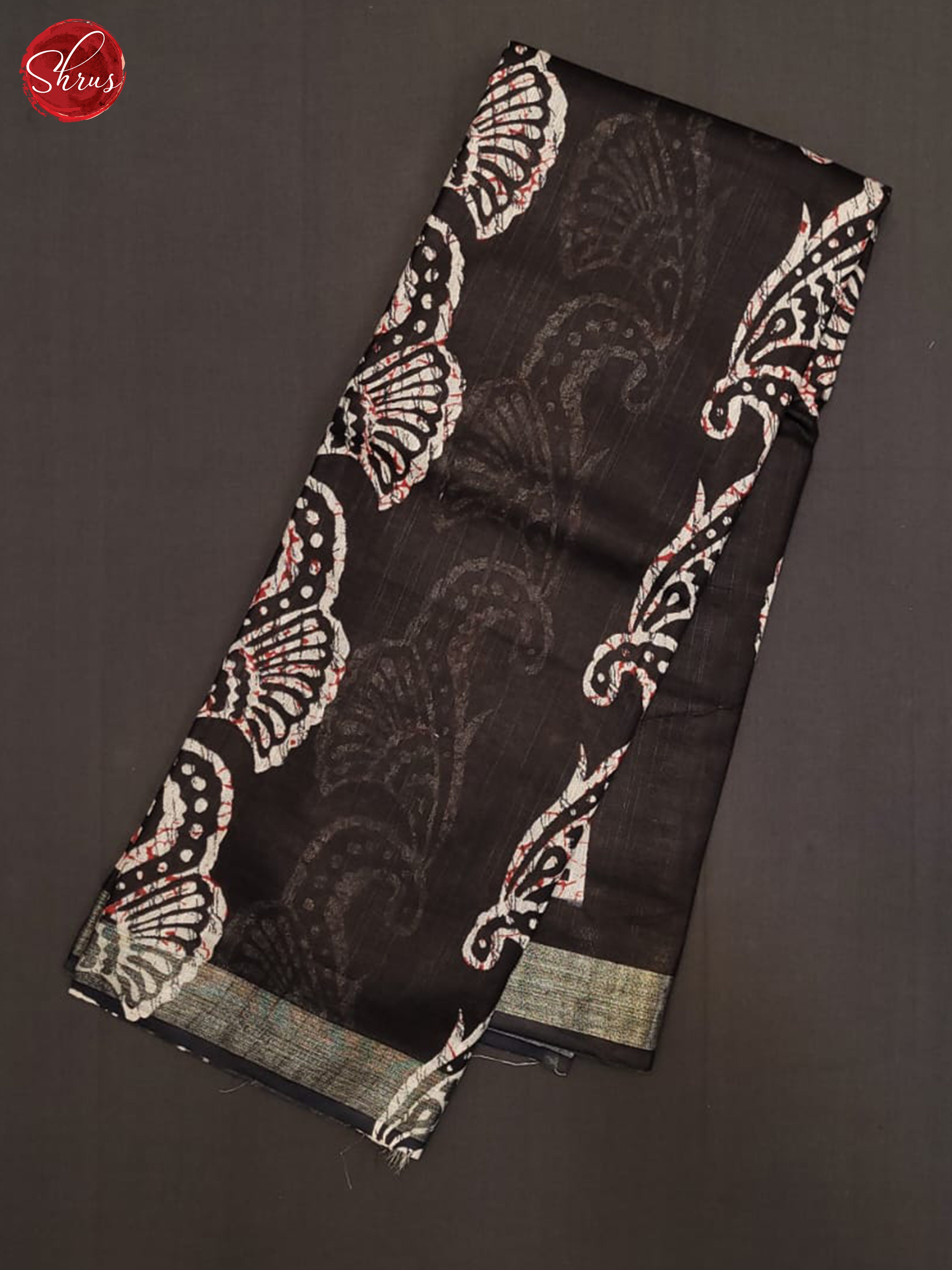 Black(Single Tone) - Linen Cotton Saree - Shop on ShrusEternity.com