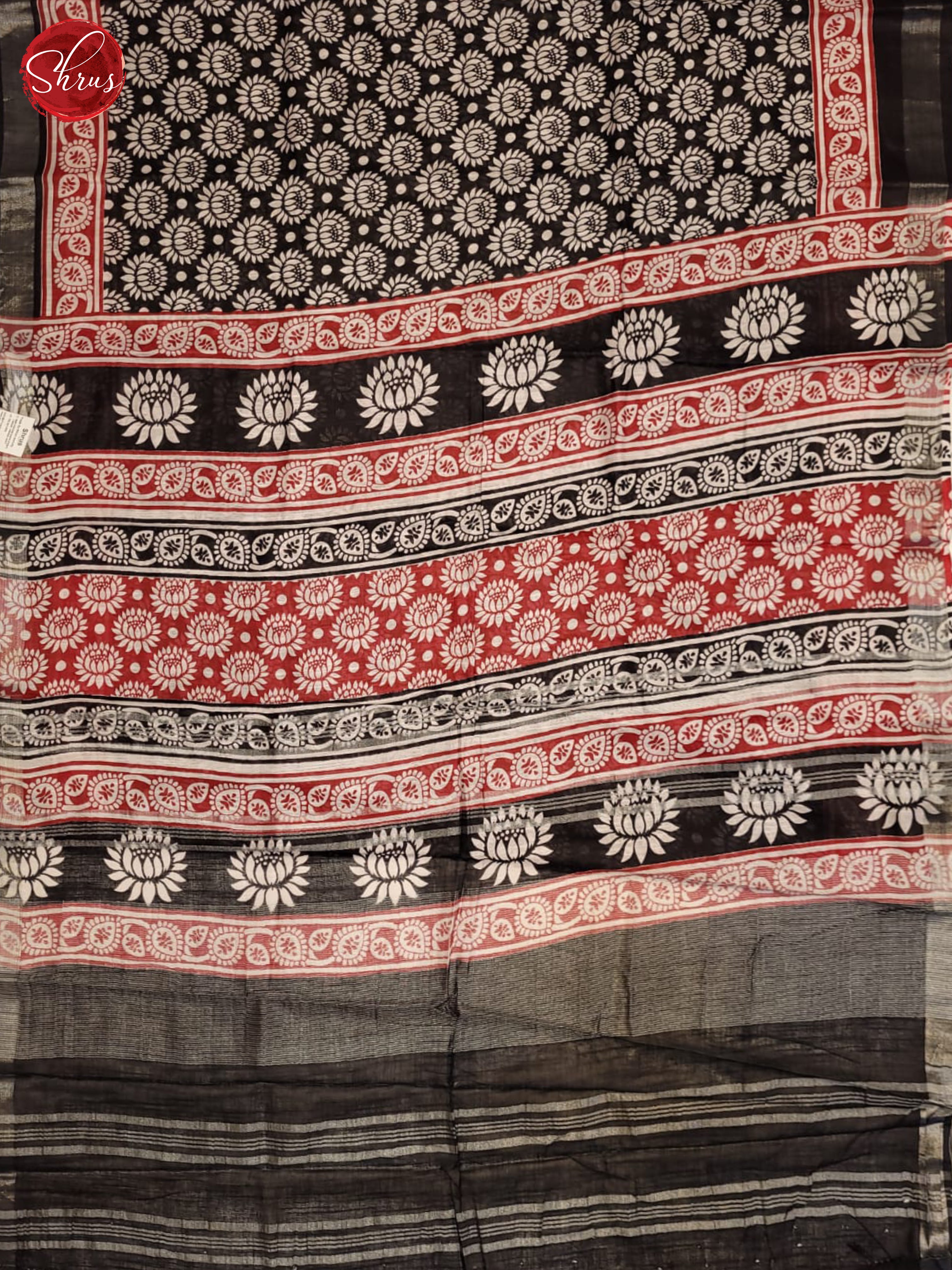 Black(SIngle Tone) - Linen Cotton Saree - Shop on ShrusEternity.com