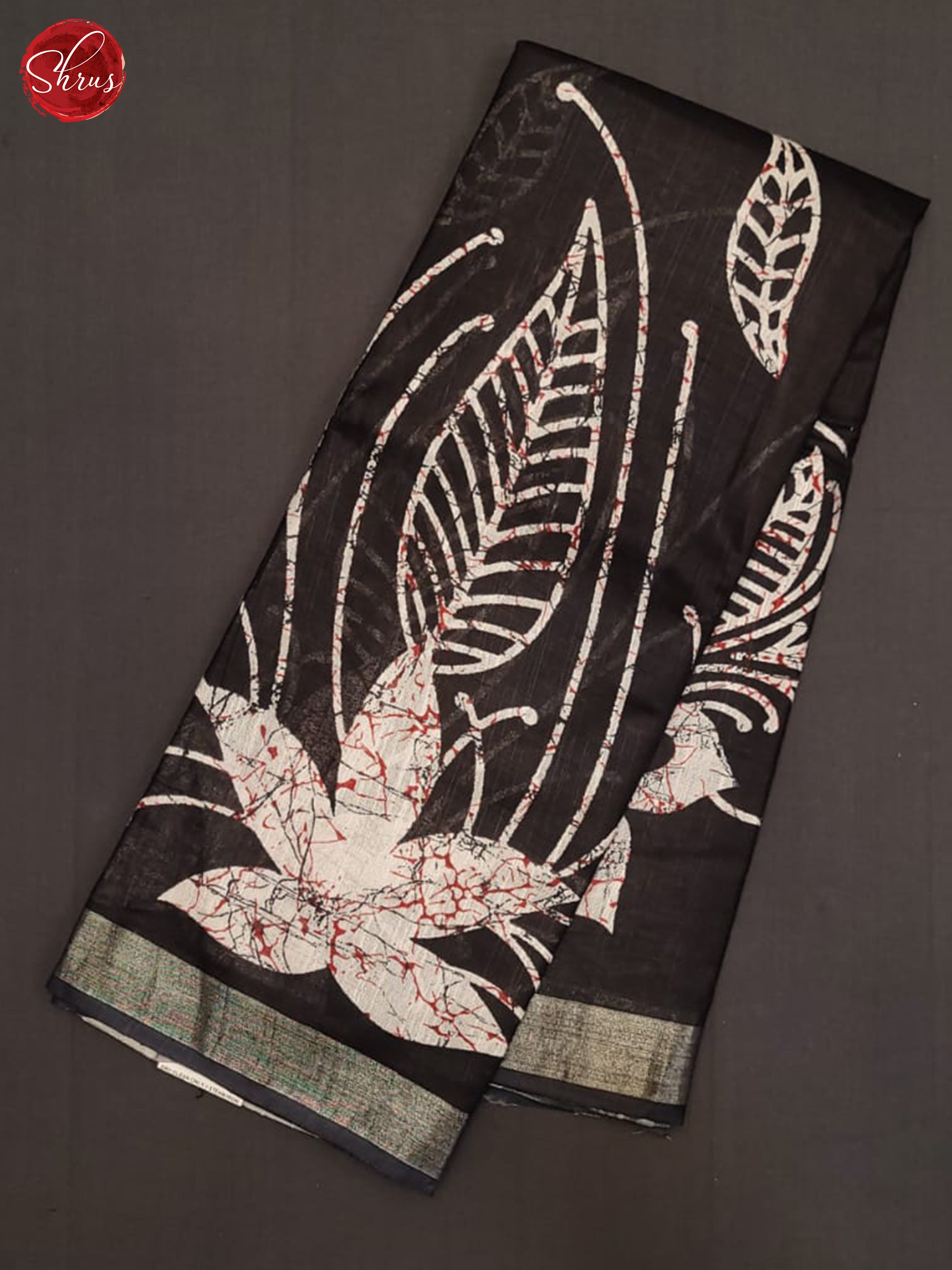 Black(Single Tone)- Linen Cotton Saree - Shop on ShrusEternity.com