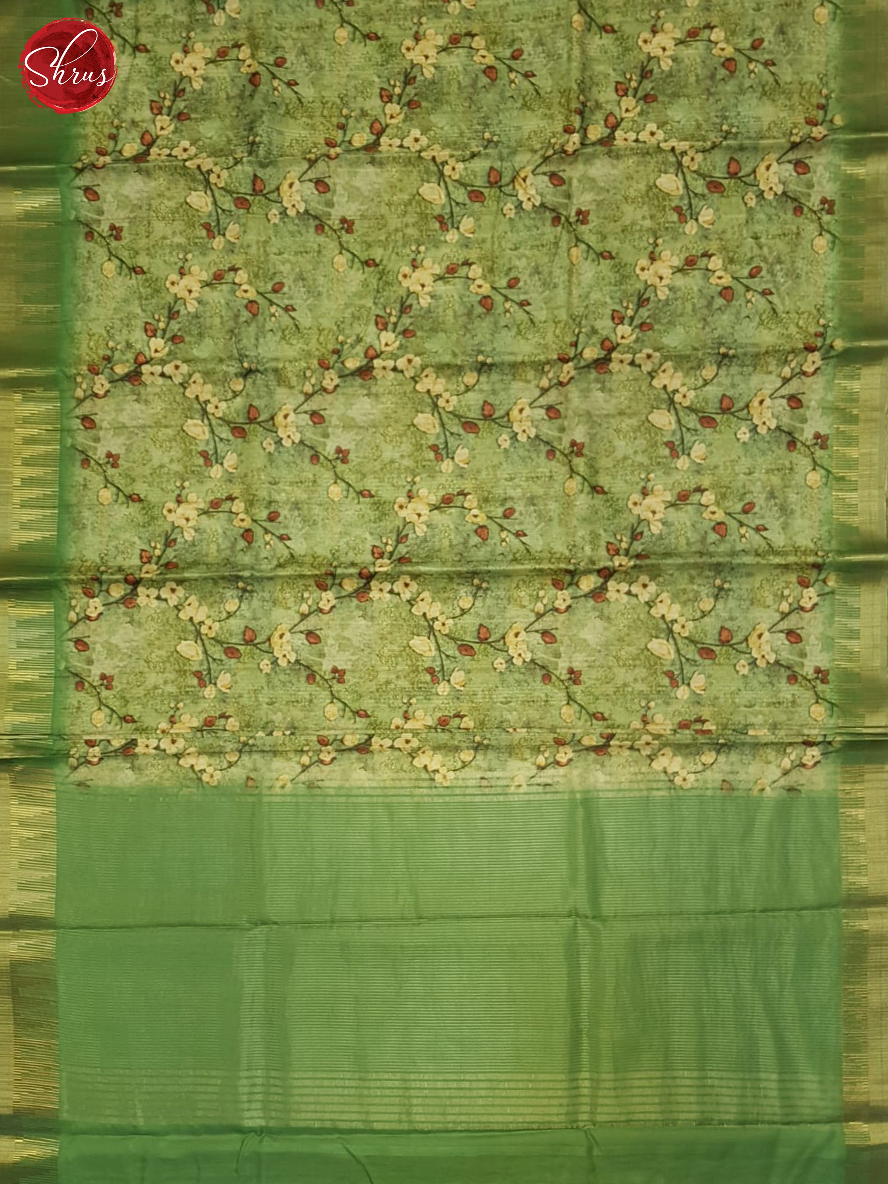 Green(Single Tone) - Semi Tussar Saree - Shop on ShrusEternity.com