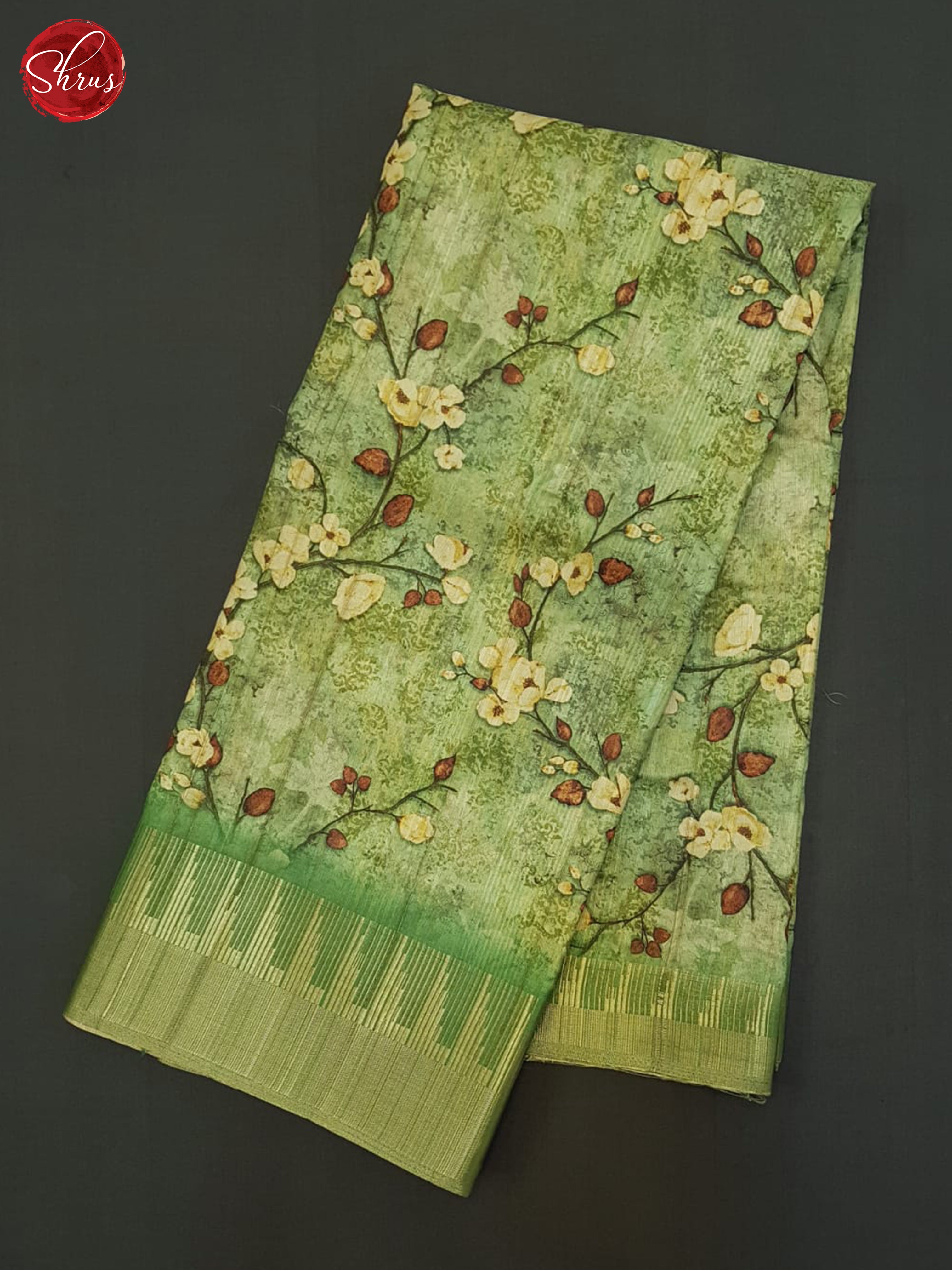 Green(Single Tone) - Semi Tussar Saree - Shop on ShrusEternity.com