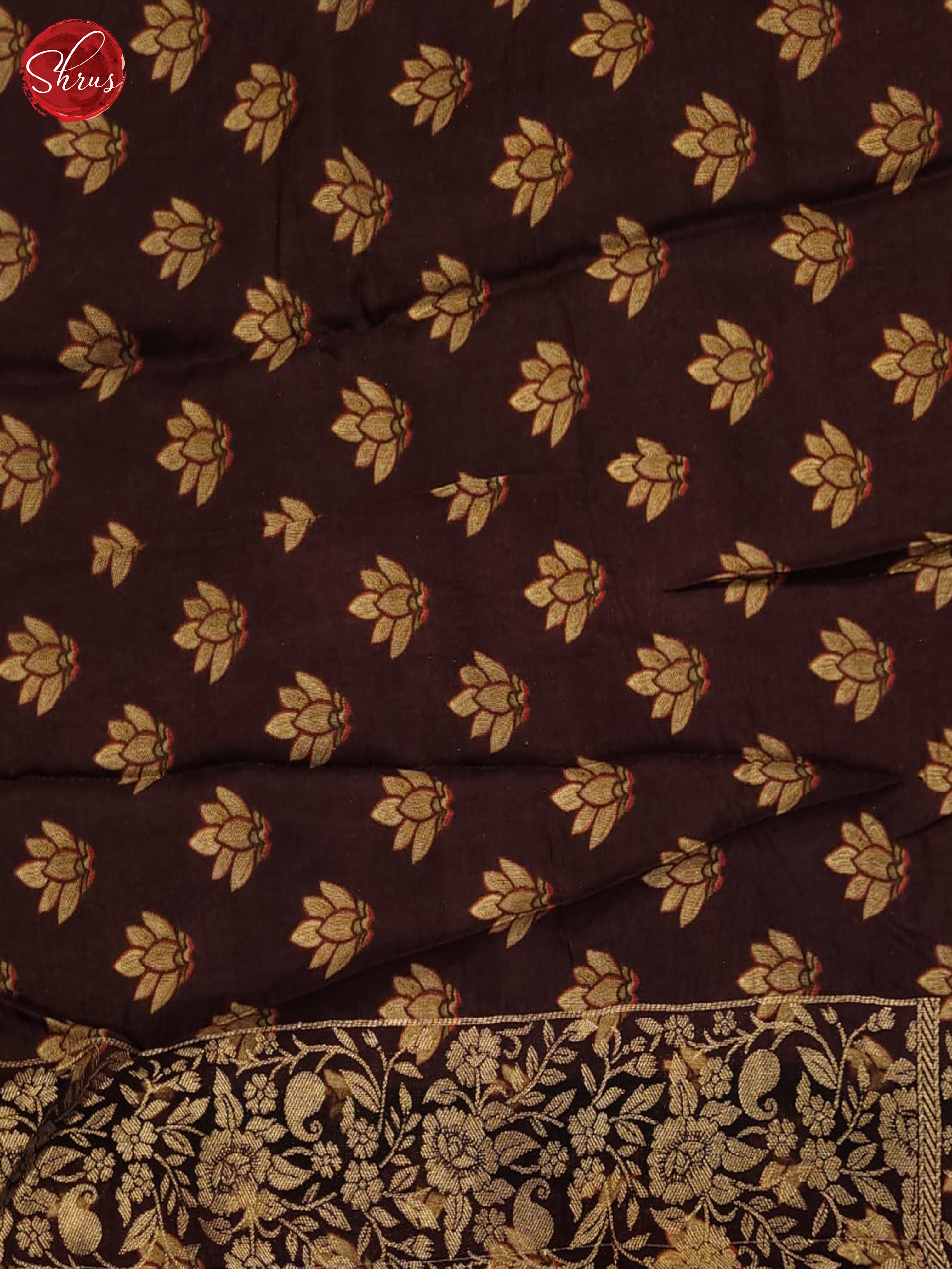 Green & Brown- Semi Crepe Saree - Shop on ShrusEternity.com