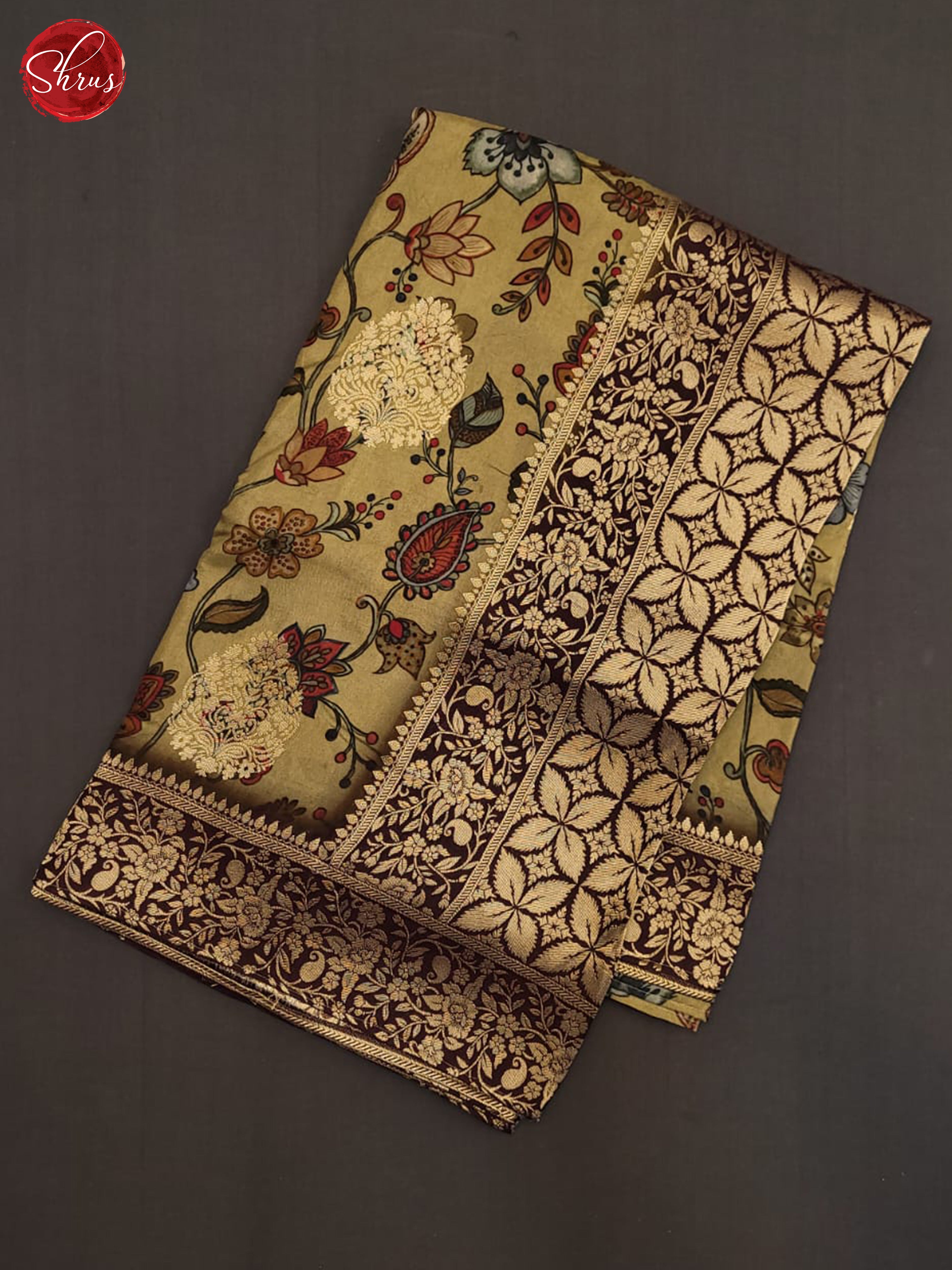 Green & Brown- Semi Crepe Saree - Shop on ShrusEternity.com