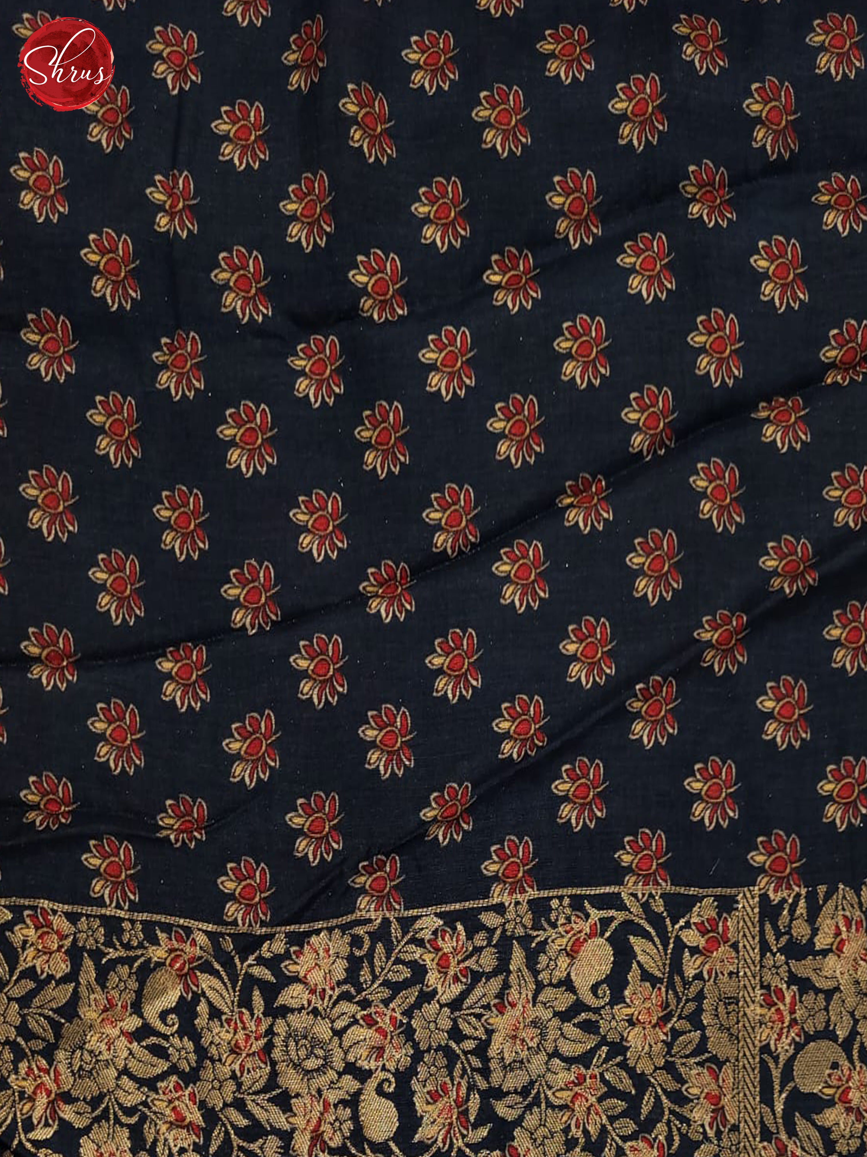 German Blue(Single Tone)- Semi Crepe Saree - Shop on ShrusEternity.com