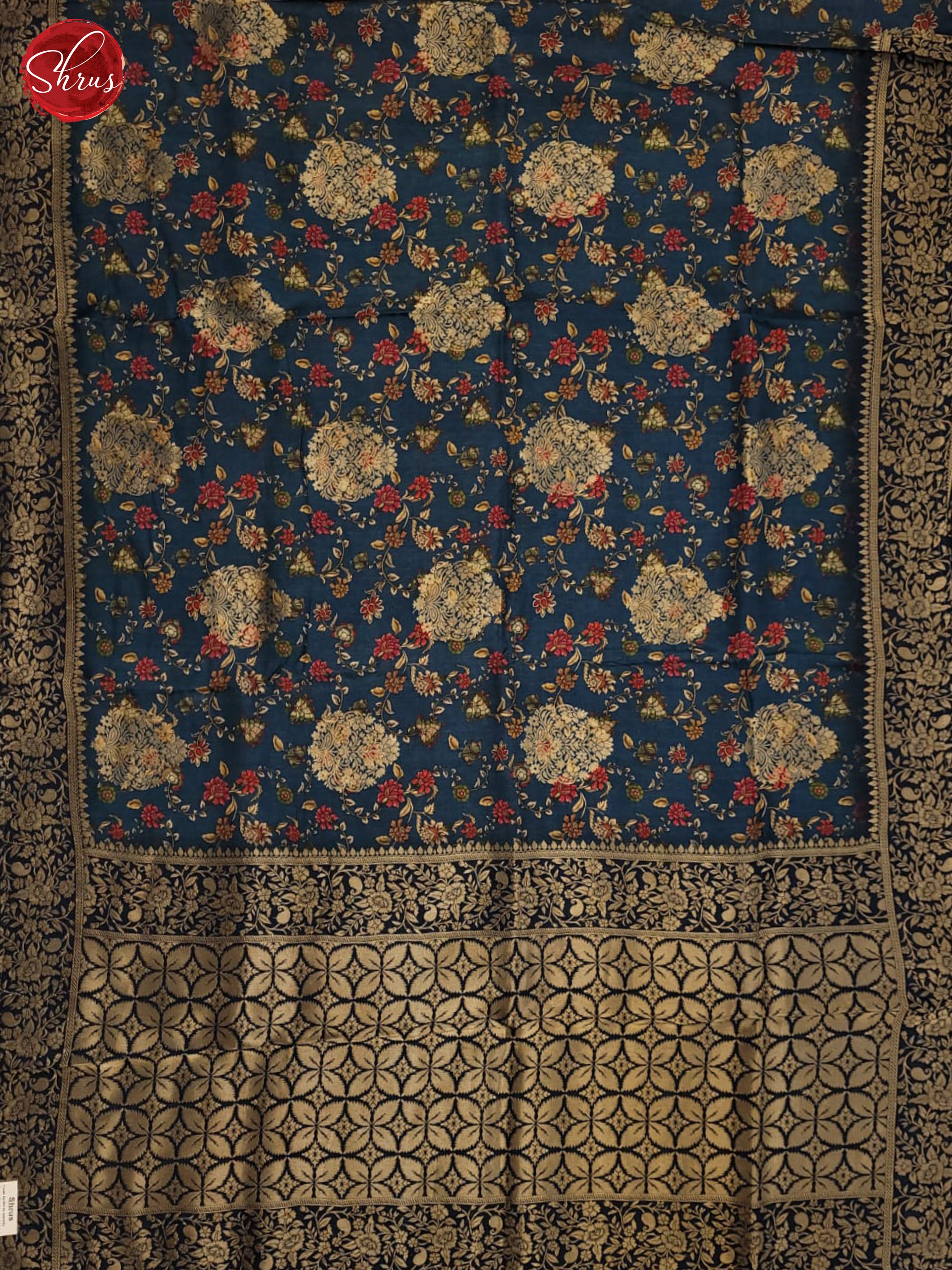 German Blue(Single Tone)- Semi Crepe Saree - Shop on ShrusEternity.com