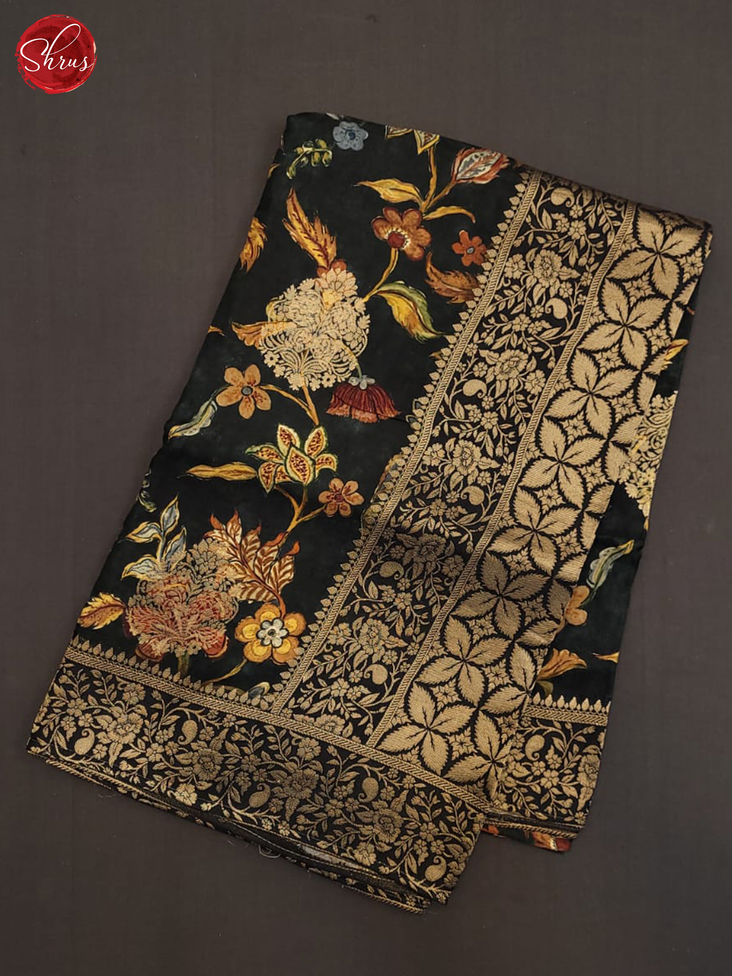 Black(Single Tone) - Semi Crepe Saree - Shop on ShrusEternity.com