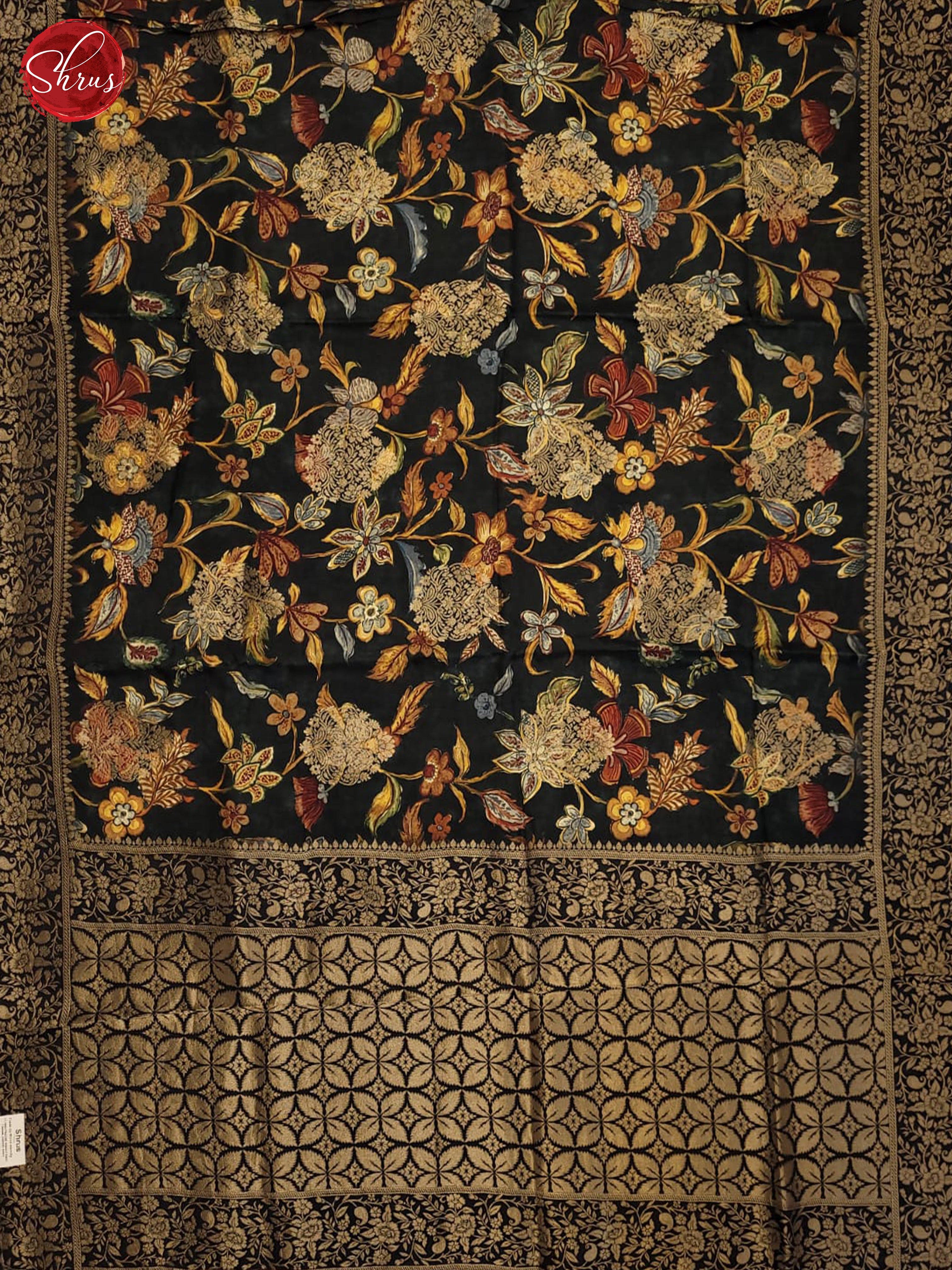 Black(Single Tone) - Semi Crepe Saree - Shop on ShrusEternity.com