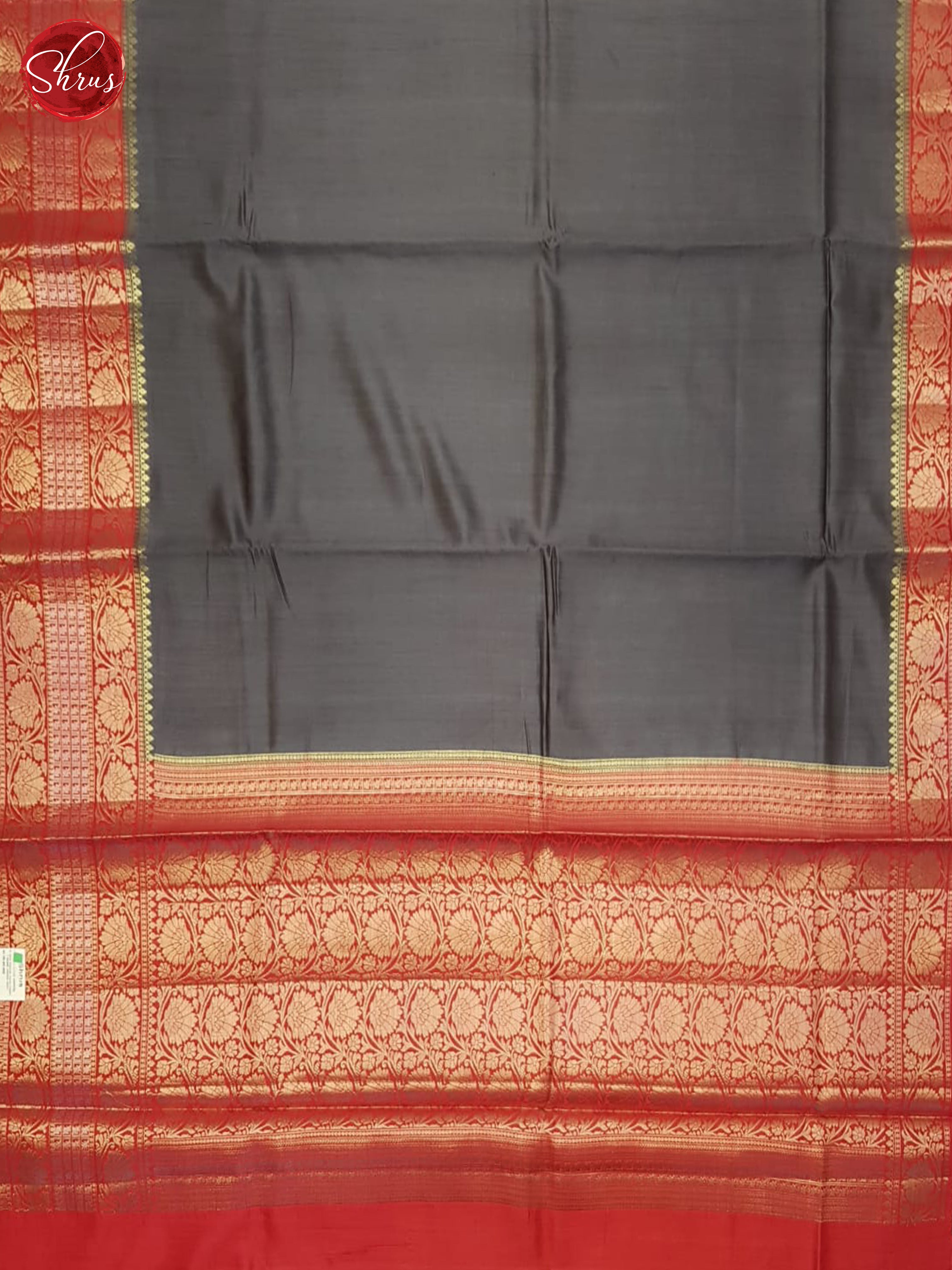 Grey And Red- Tussar Saree-2