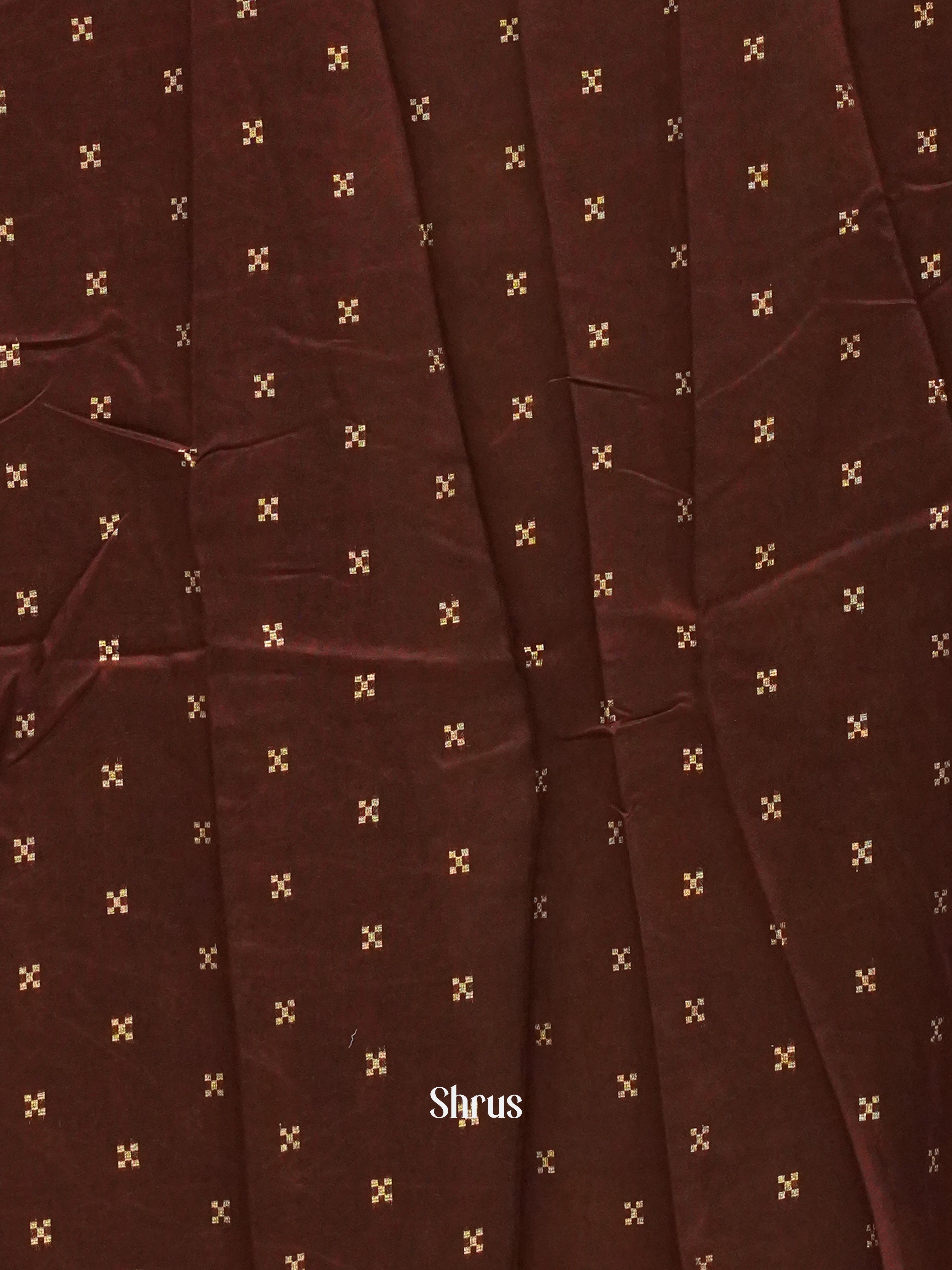 Blue & Brown - Semi Crepe Saree - Shop on ShrusEternity.com