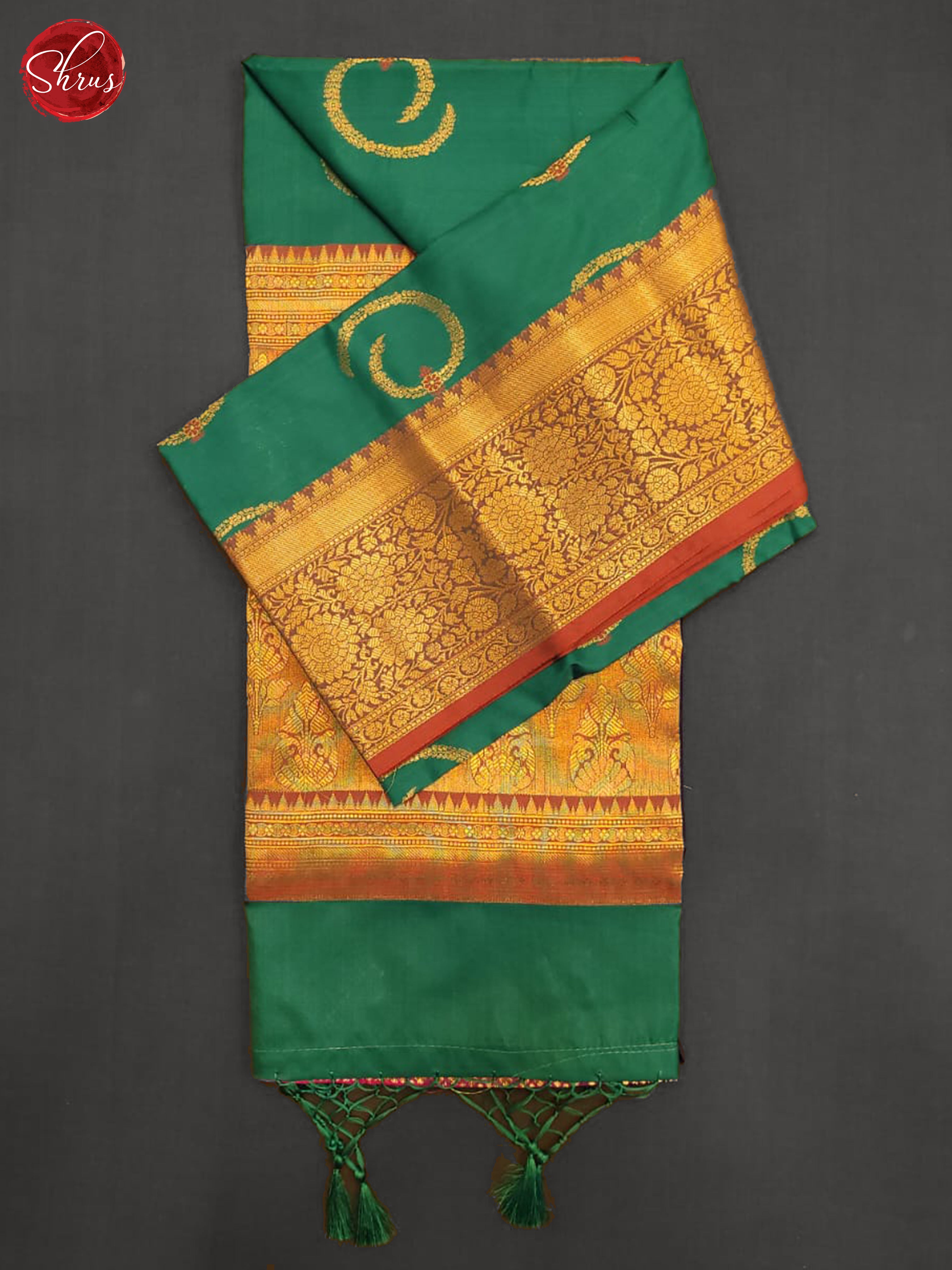 Peacock Green & Orange- Semi Soft Silk Saree - Shop on ShrusEternity.com