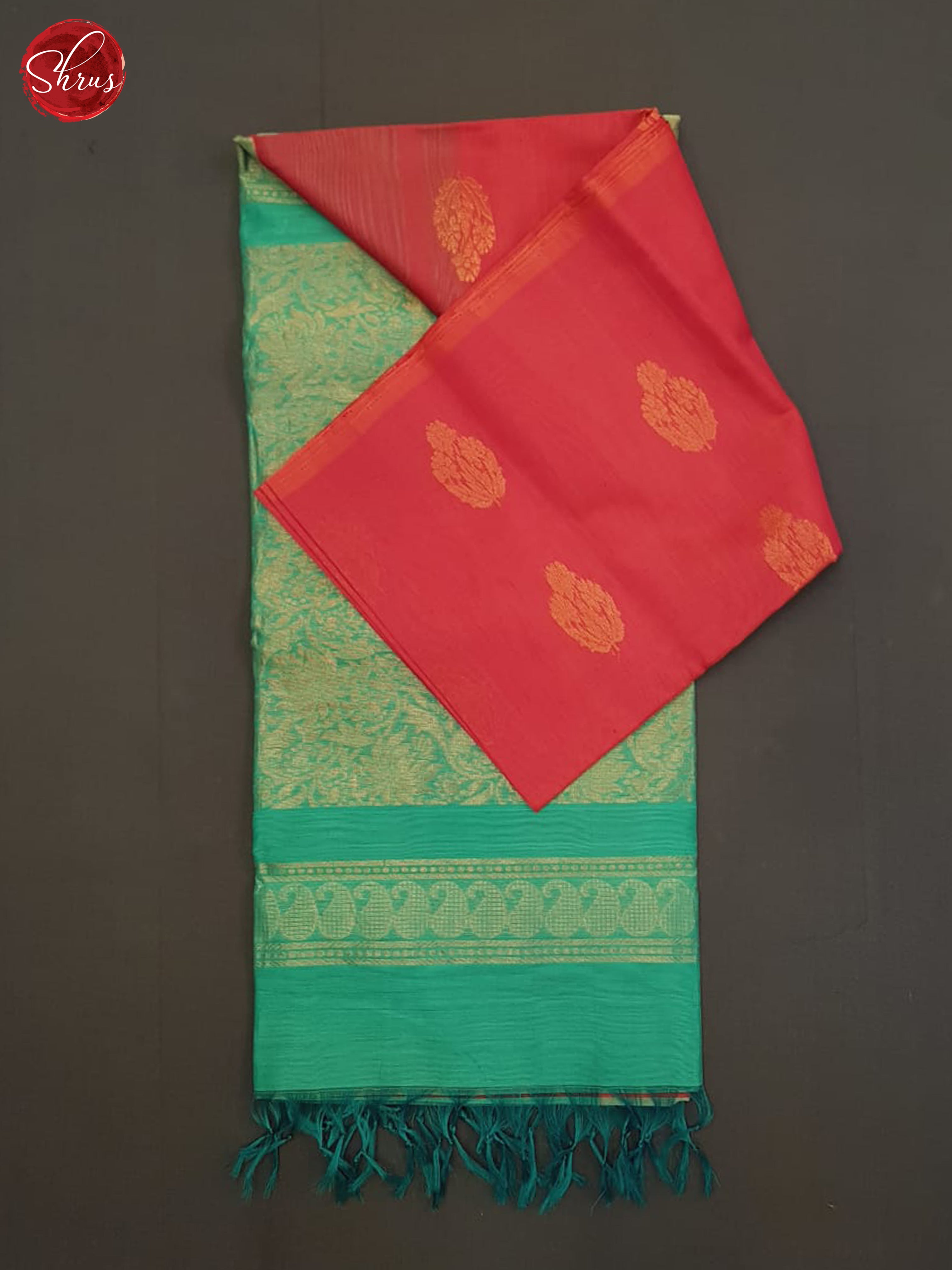 Red And Green-Silk Cotton Saree - Shop on ShrusEternity.com