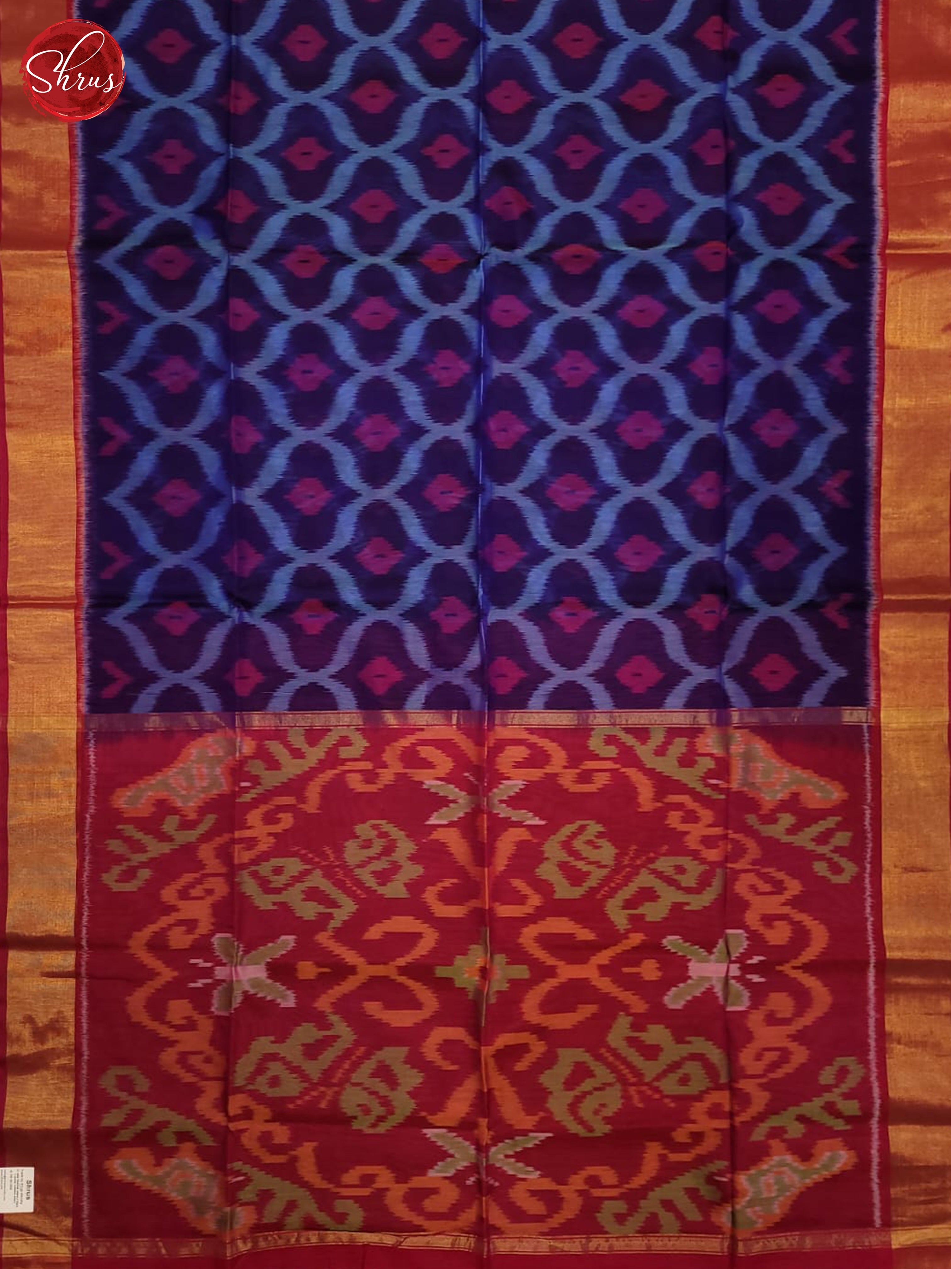 BES19496 - Pochampally silk cotton Saree - Shop on ShrusEternity.com