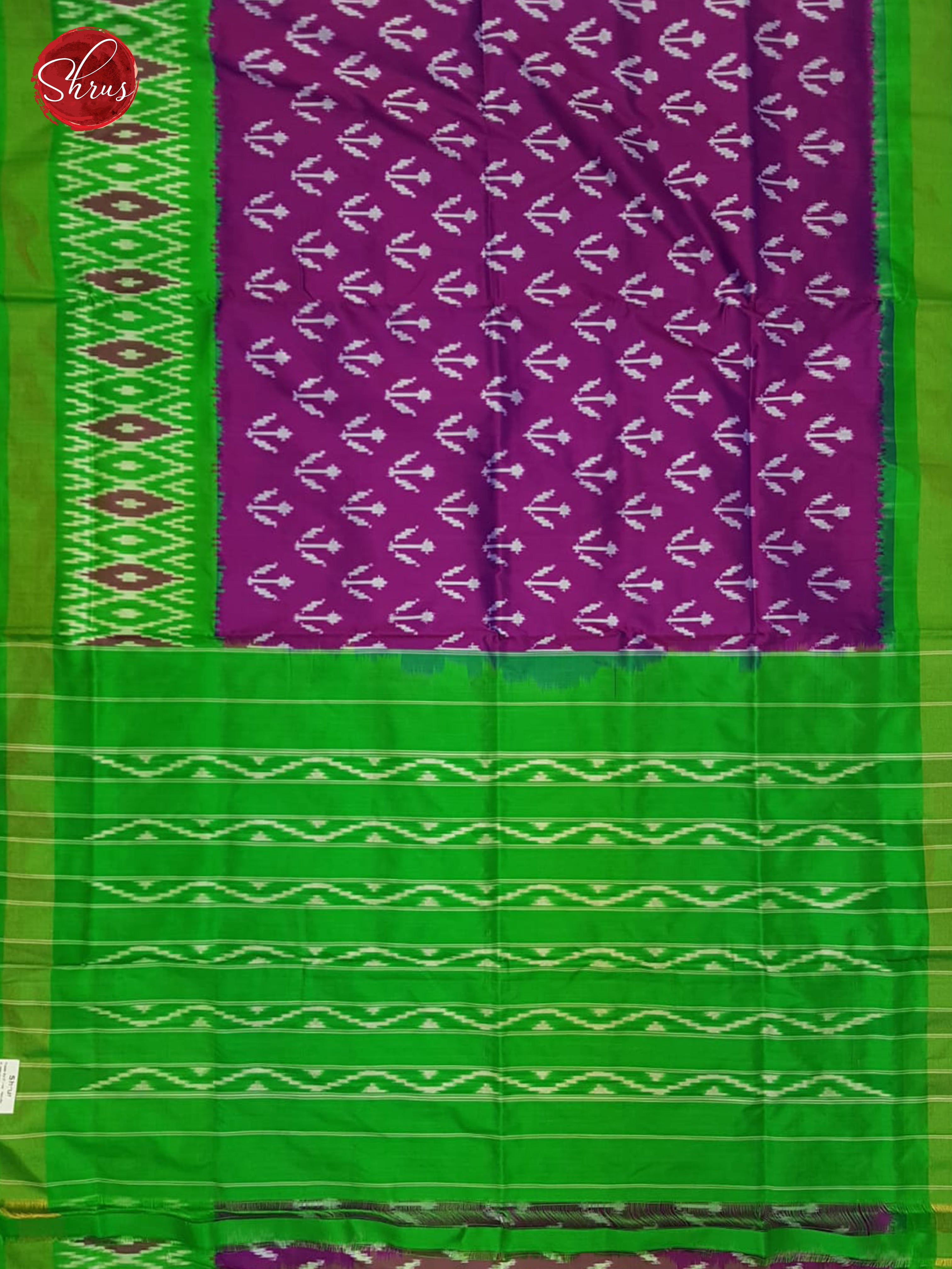 Purple & Green- Ikkat Silk Saree - Shop on ShrusEternity.com