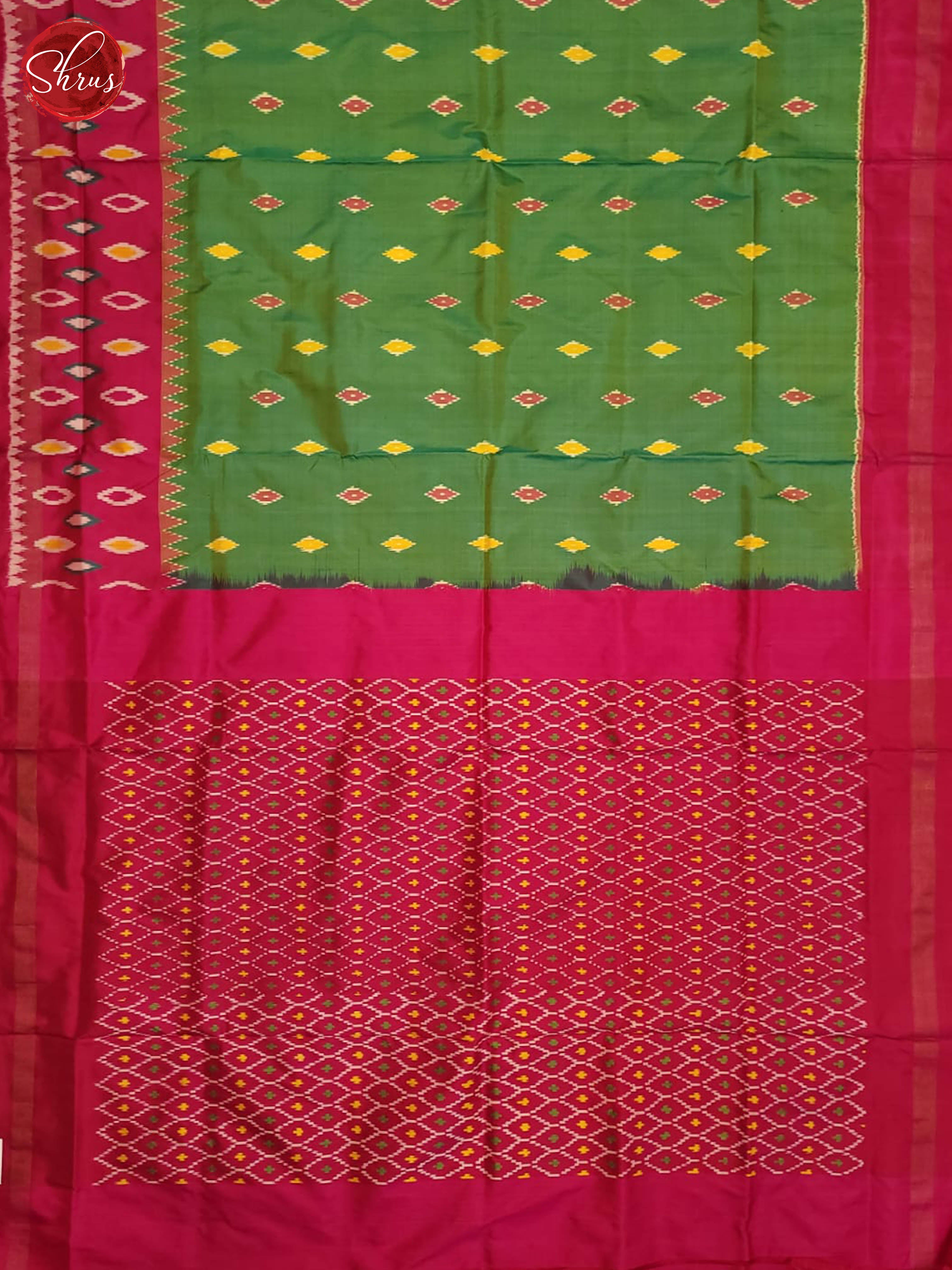 Green and pink- ikkat Silk Saree - Shop on ShrusEternity.com