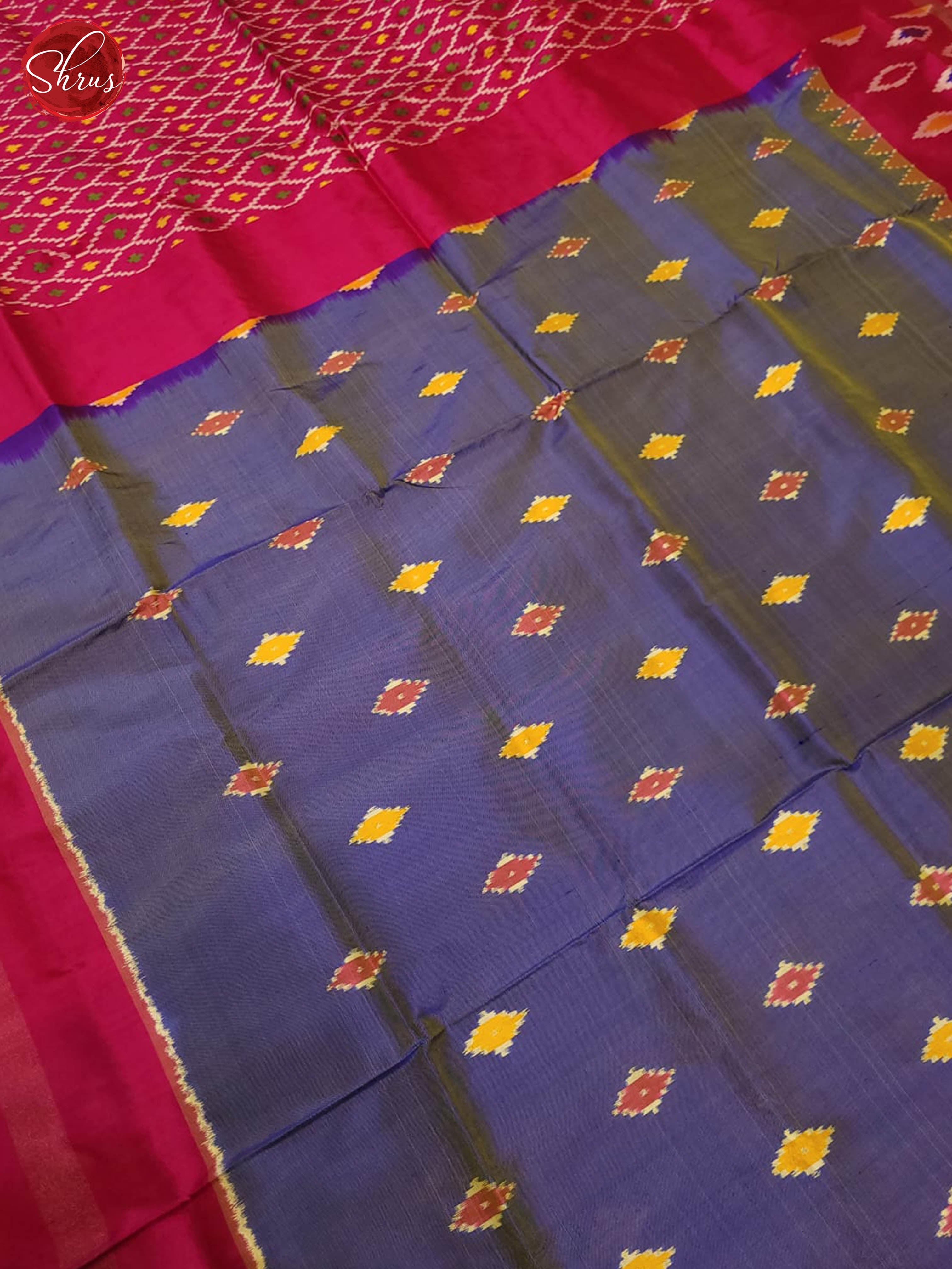 blue and pink- Ikkat Silk Saree - Shop on ShrusEternity.com
