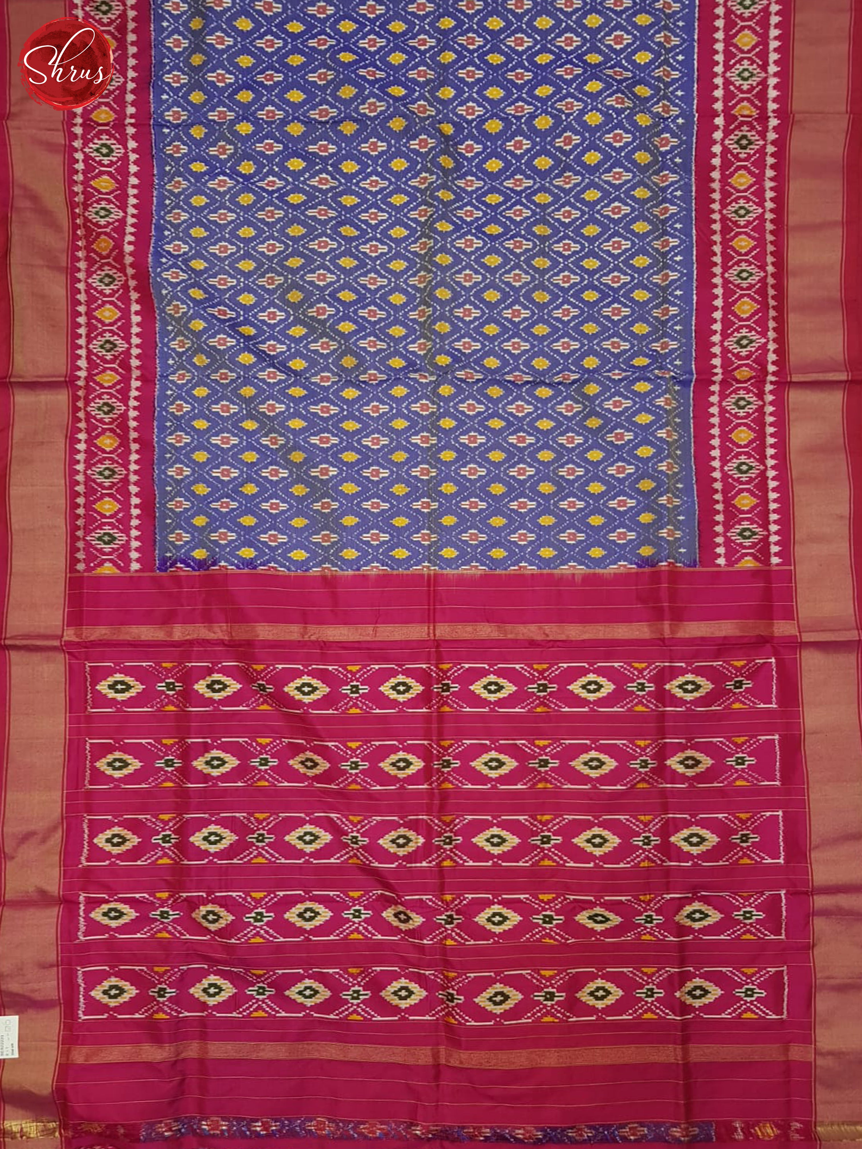 designed Blue & Pink- Ikkat Silk Saree -2