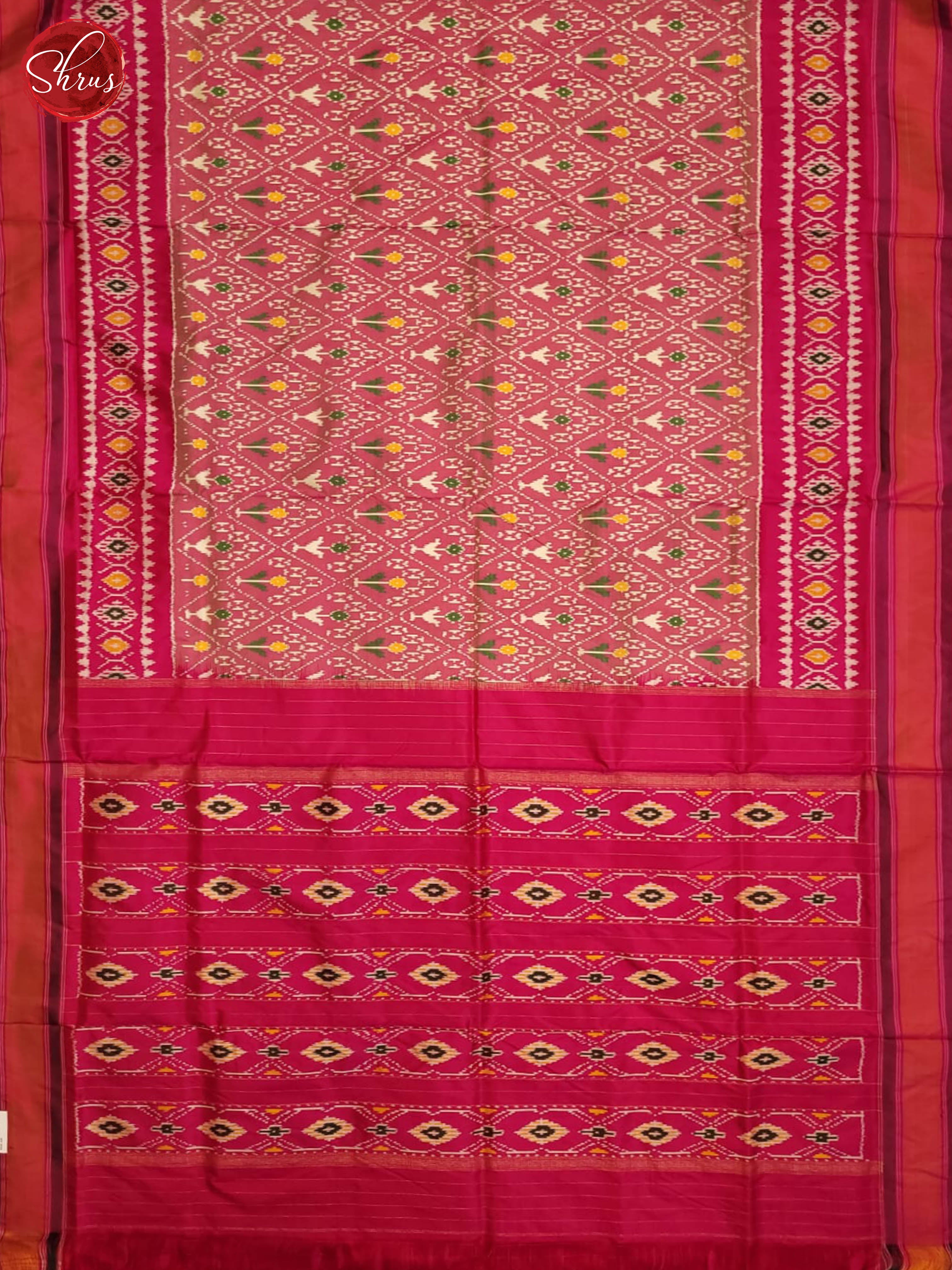 Light pink & Pink - Ikkat Silk Saree - Shop on ShrusEternity.com