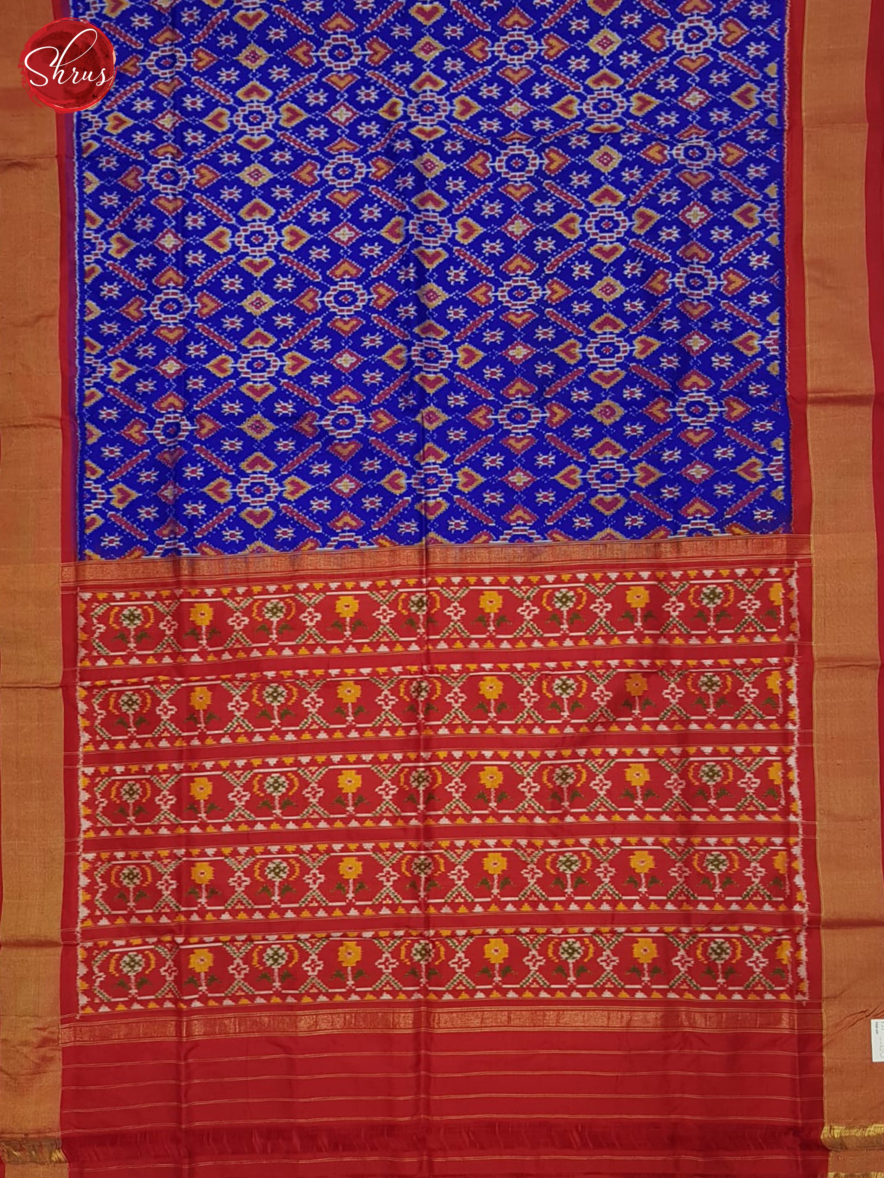 Blue & Red - Ikkat Silk Saree - Shop on ShrusEternity.com