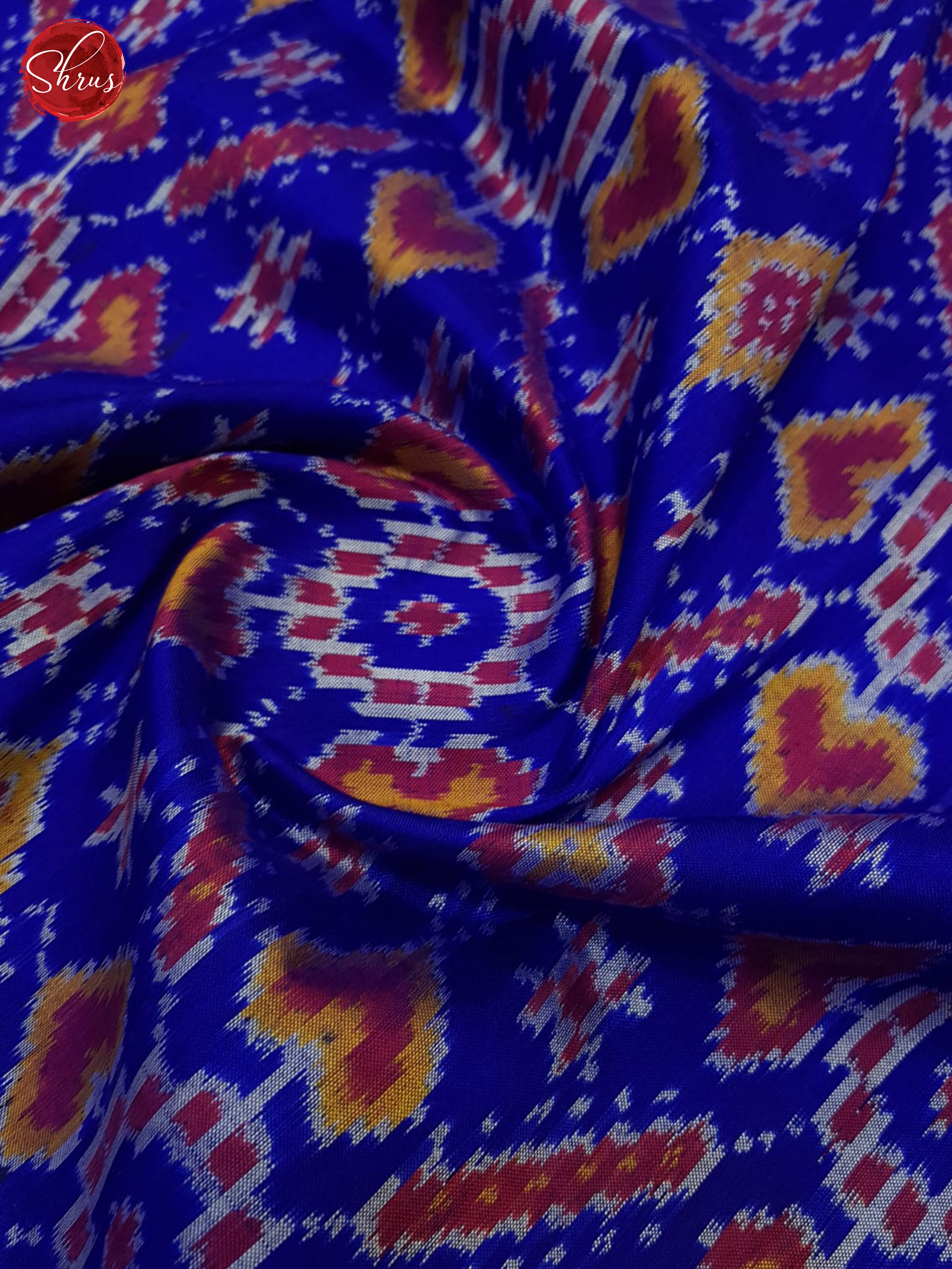 Blue & Red - Ikkat Silk Saree - Shop on ShrusEternity.com