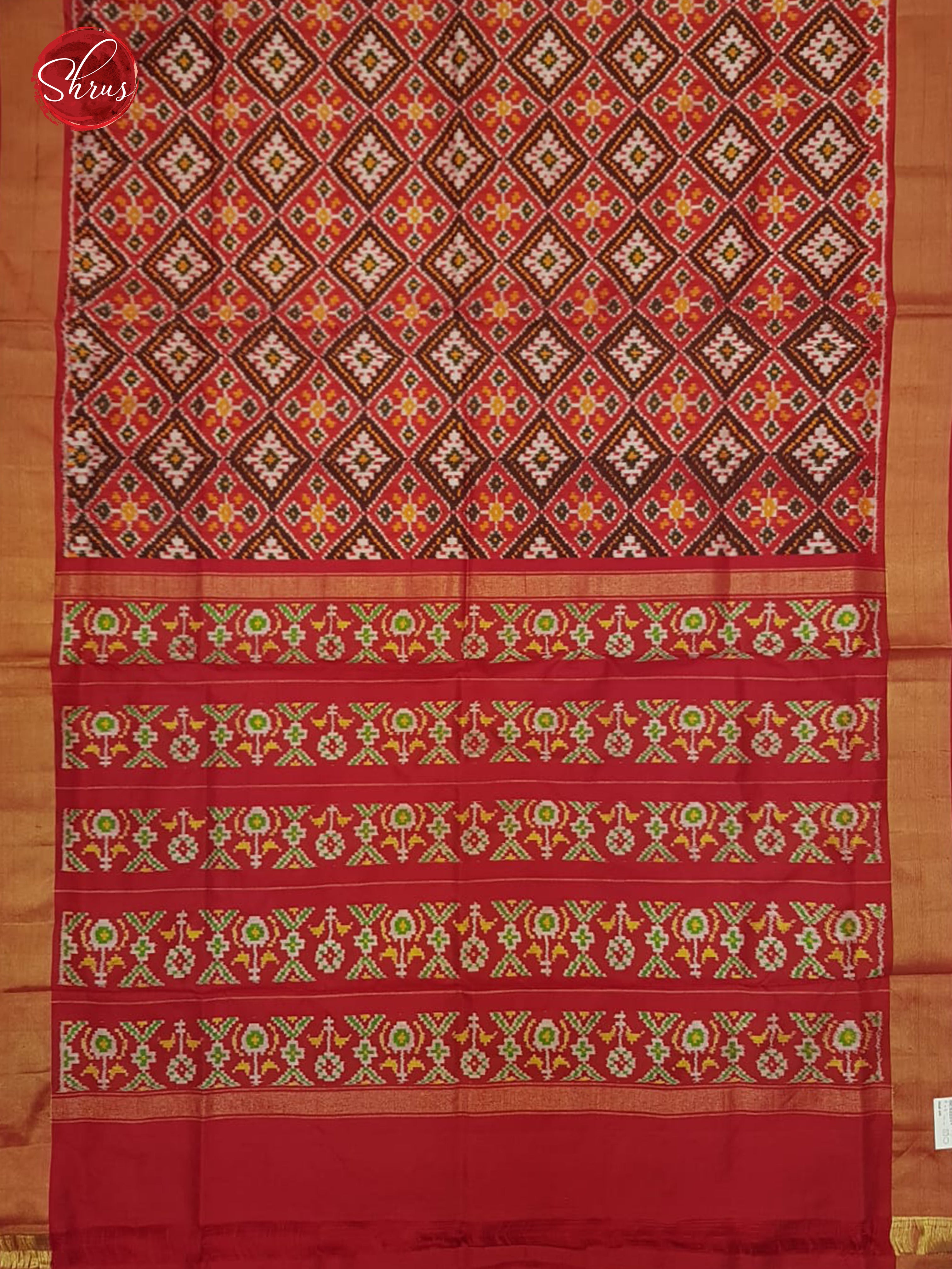 Red(Single Tone)- Ikkat Silk Saree - Shop on ShrusEternity.com