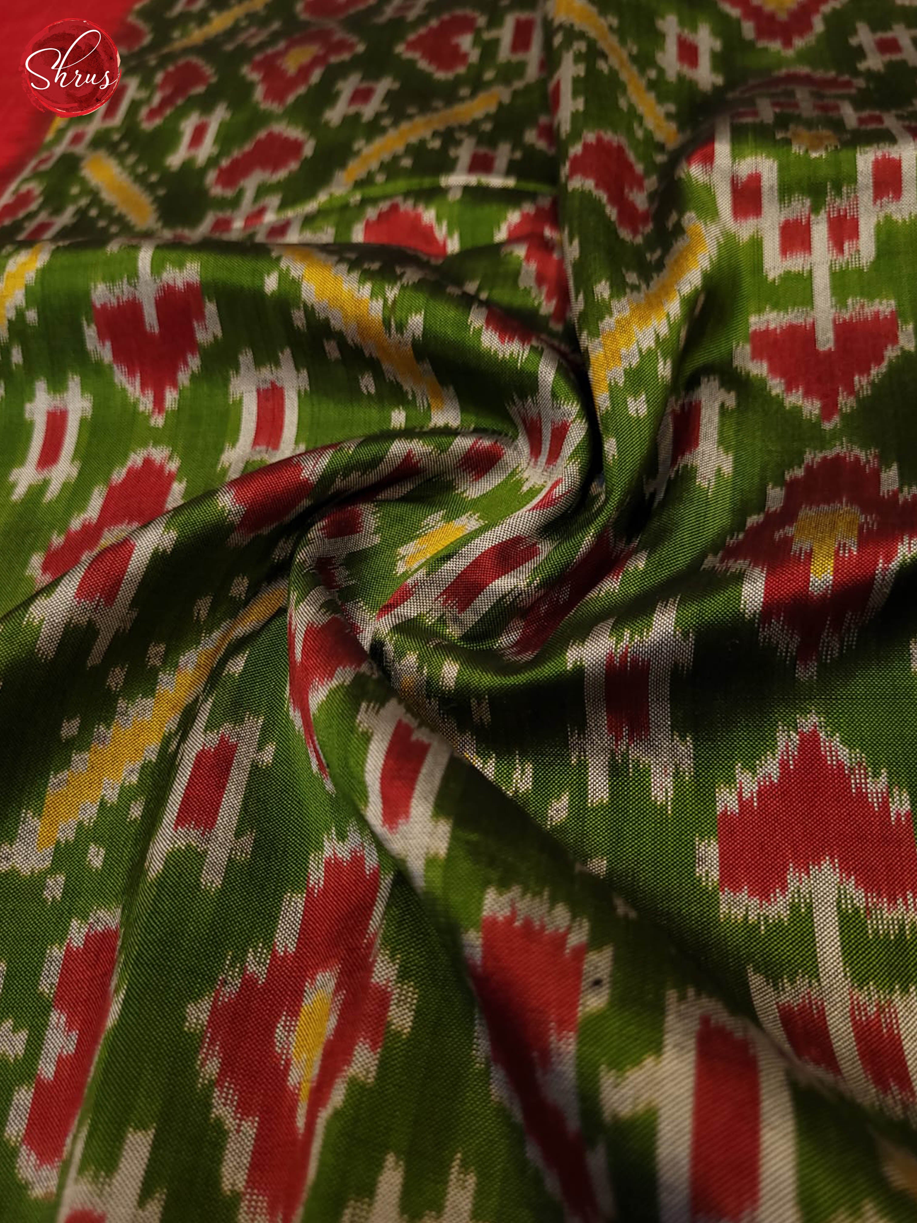 Green and Red- Ikkat Silk Saree - Shop on ShrusEternity.com
