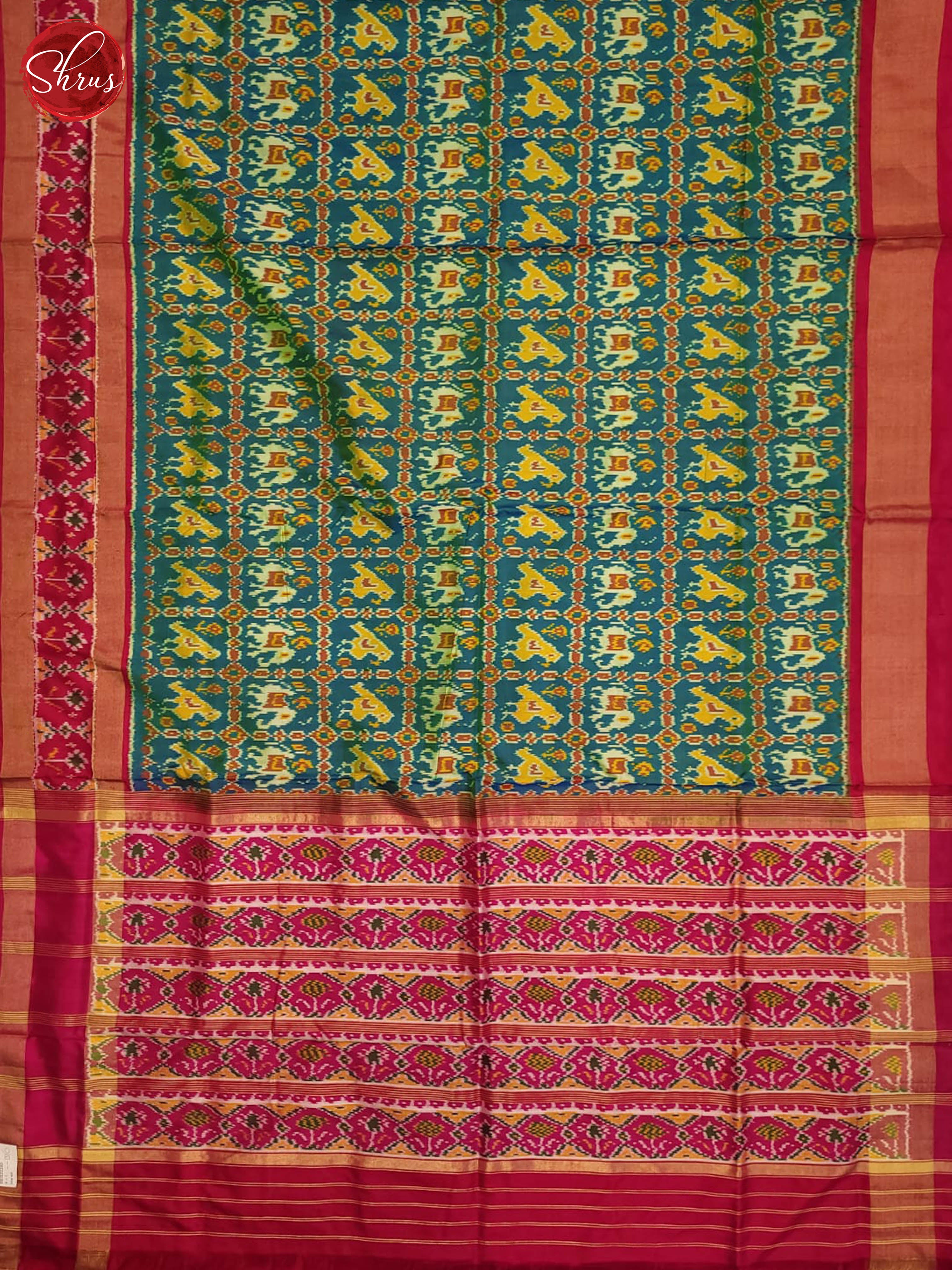 Green and pink- Ikkat Silk Saree - Shop on ShrusEternity.com