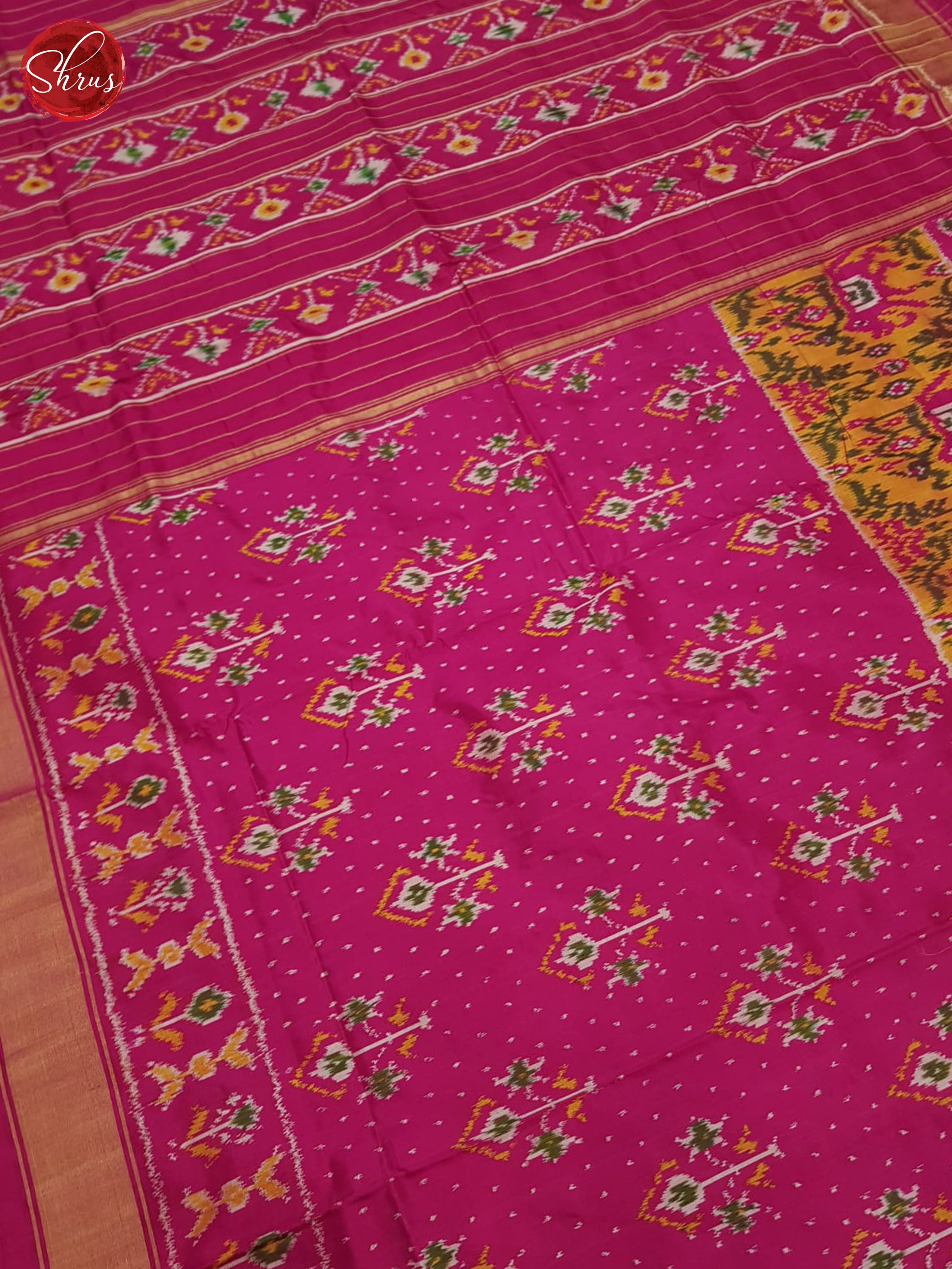 Pink(Single Tone)- Ikkat Silk Saree - Shop on ShrusEternity.com