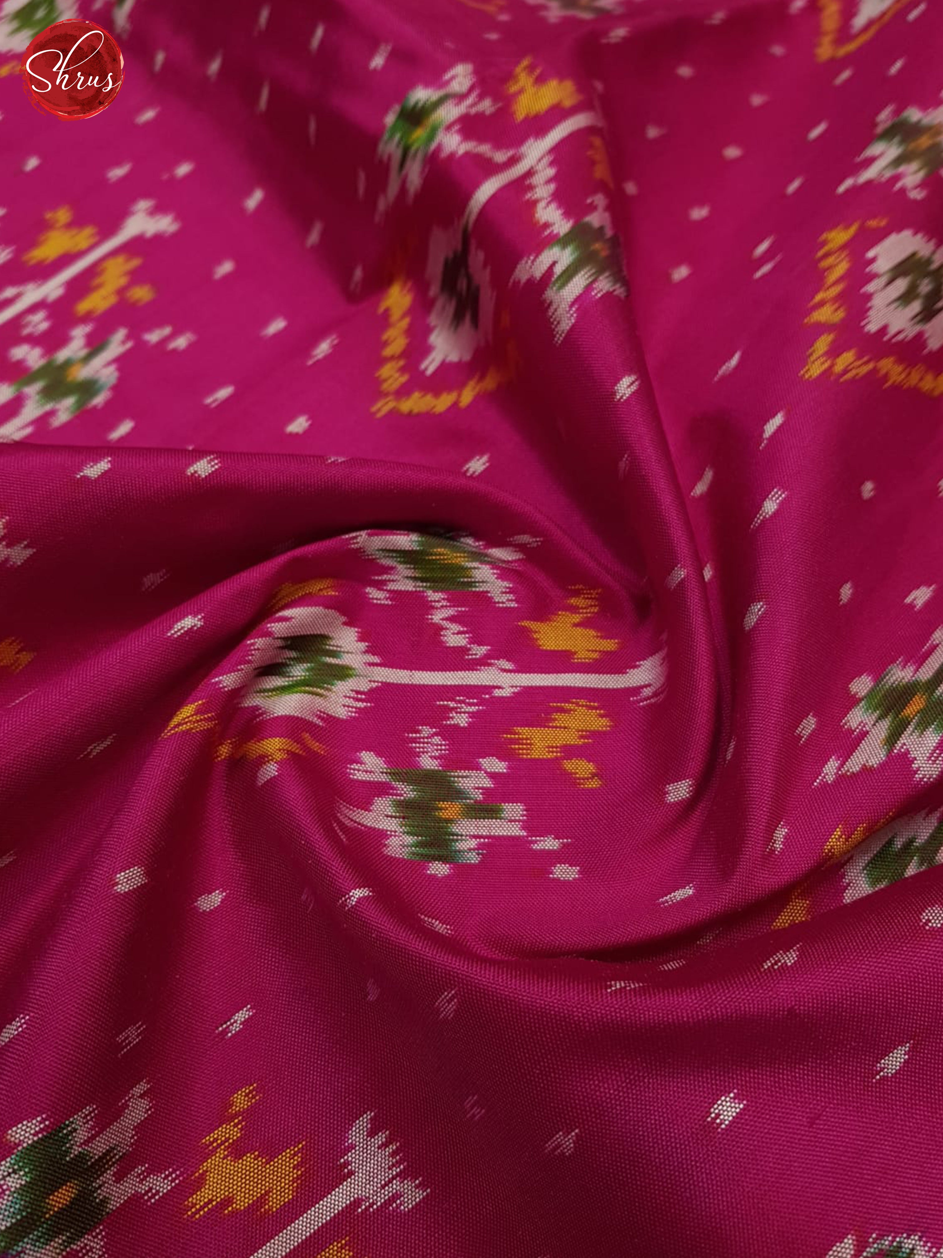 Pink(Single Tone)- Ikkat Silk Saree - Shop on ShrusEternity.com