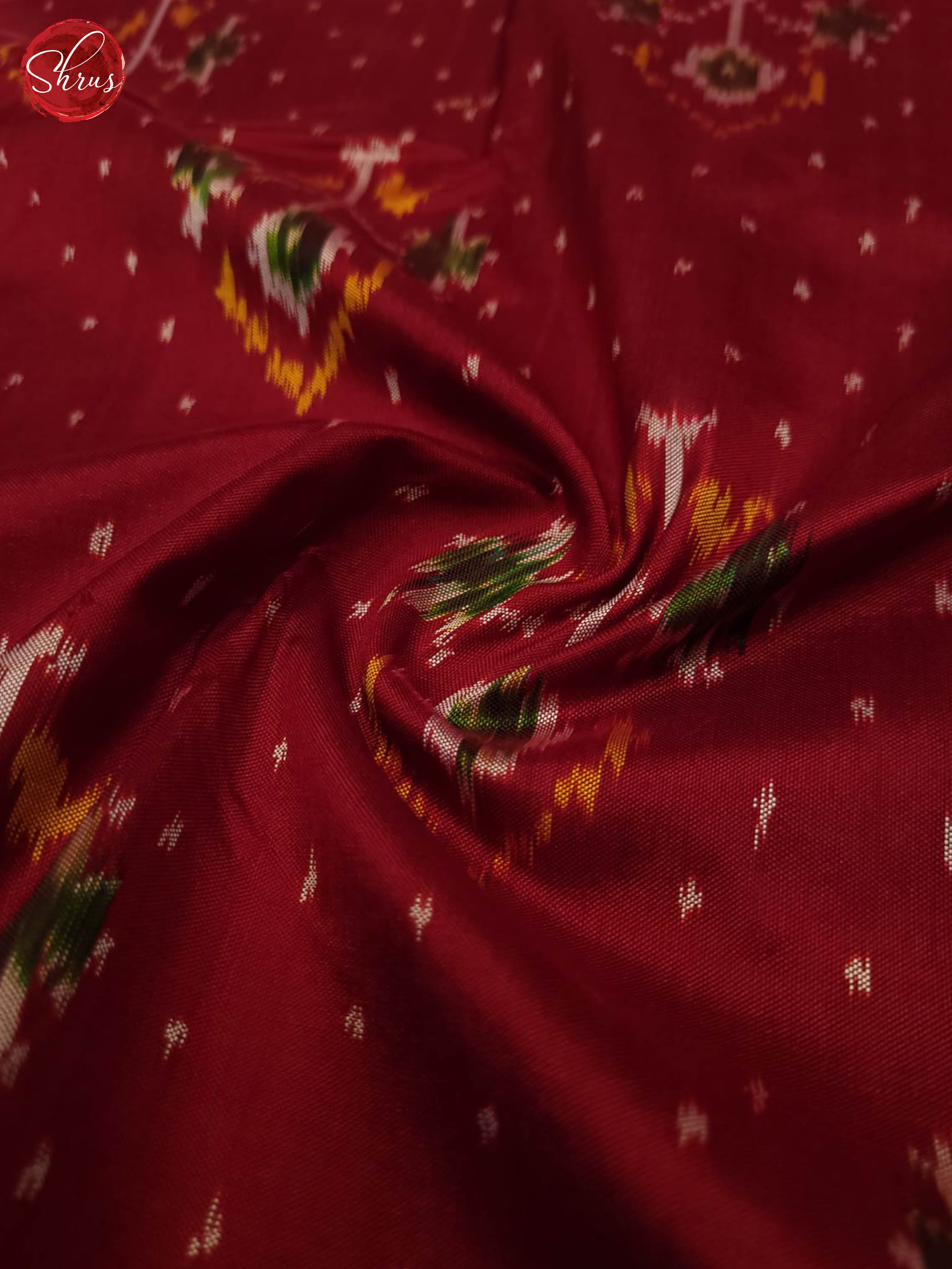 Maroon and green- Ikkat Silk Saree - Shop on ShrusEternity.com