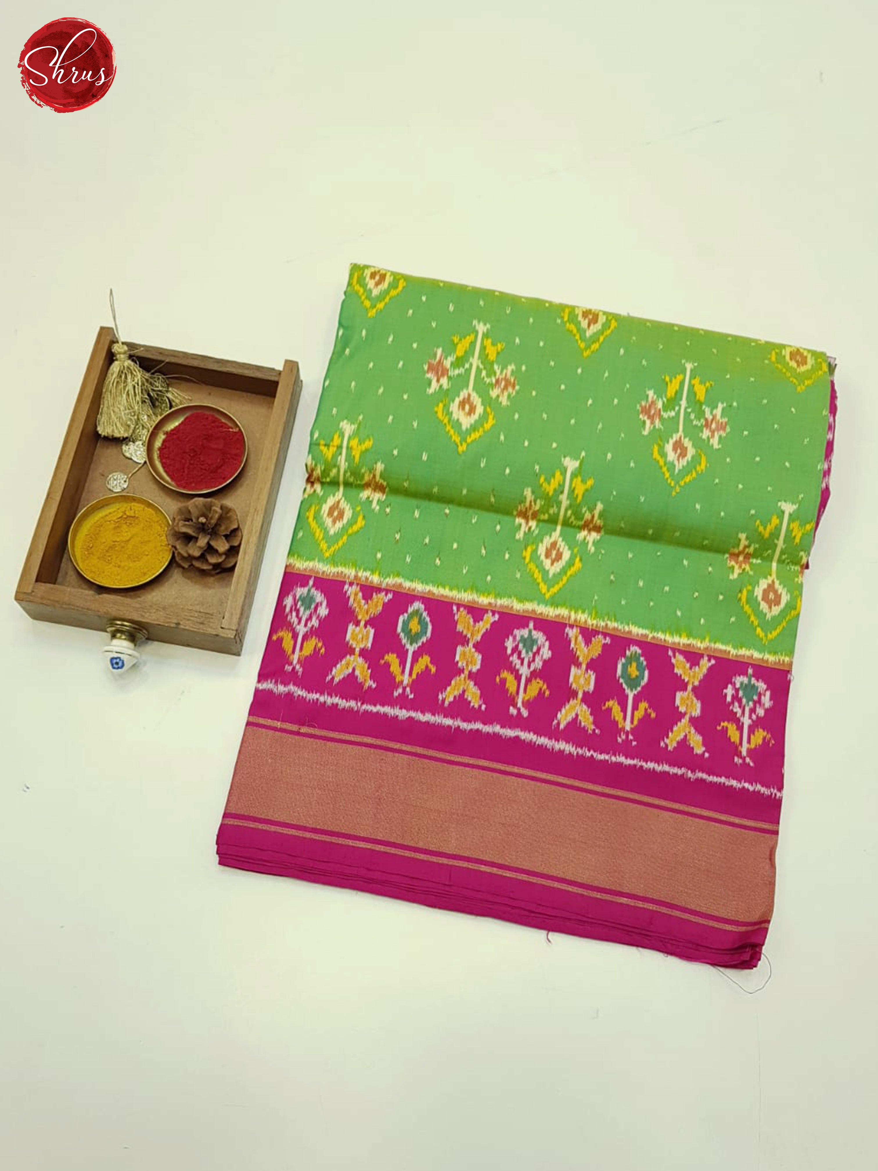 Green & Pink - Ikkat Silk Saree - Shop on ShrusEternity.com