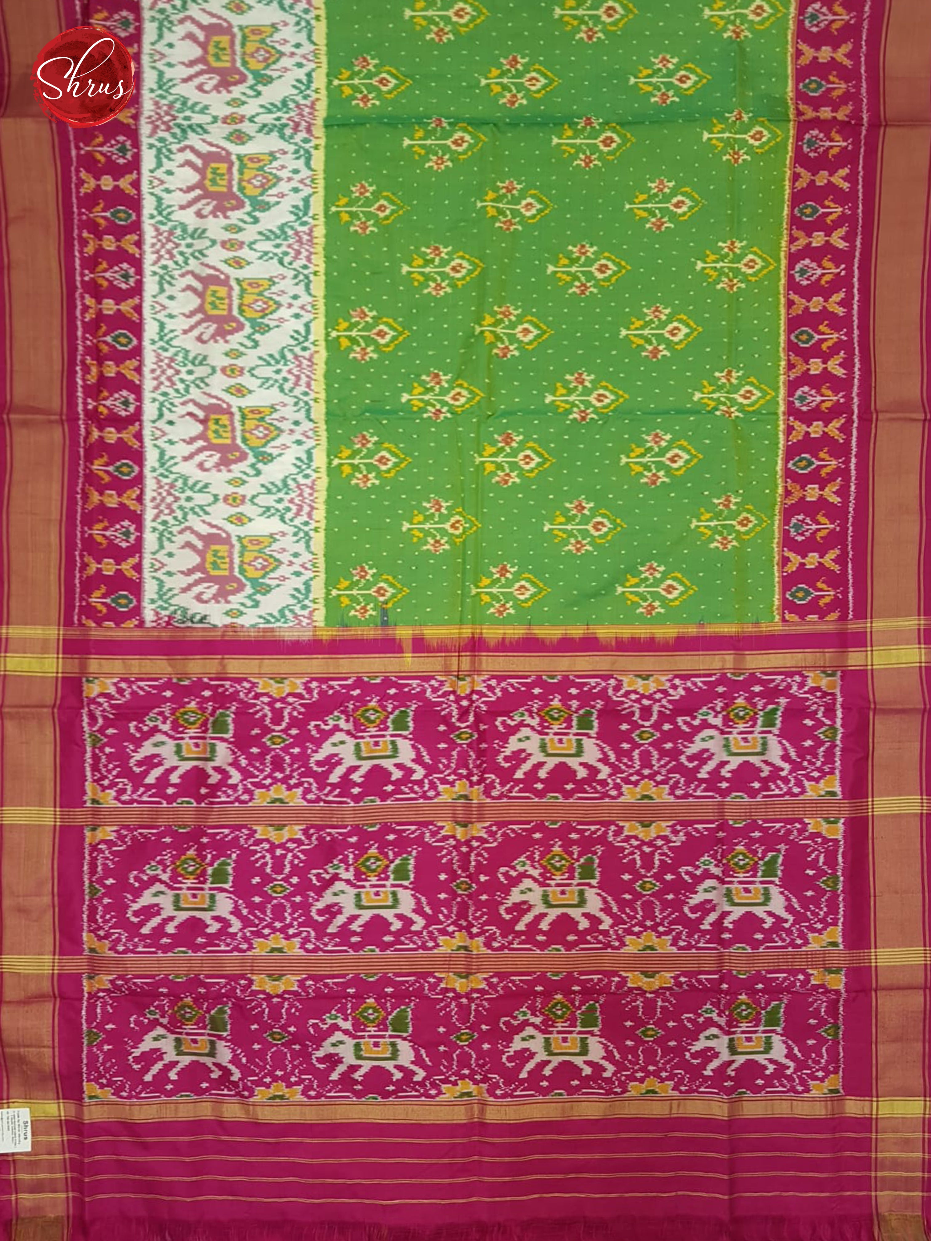 Green & Pink - Ikkat Silk Saree - Shop on ShrusEternity.com