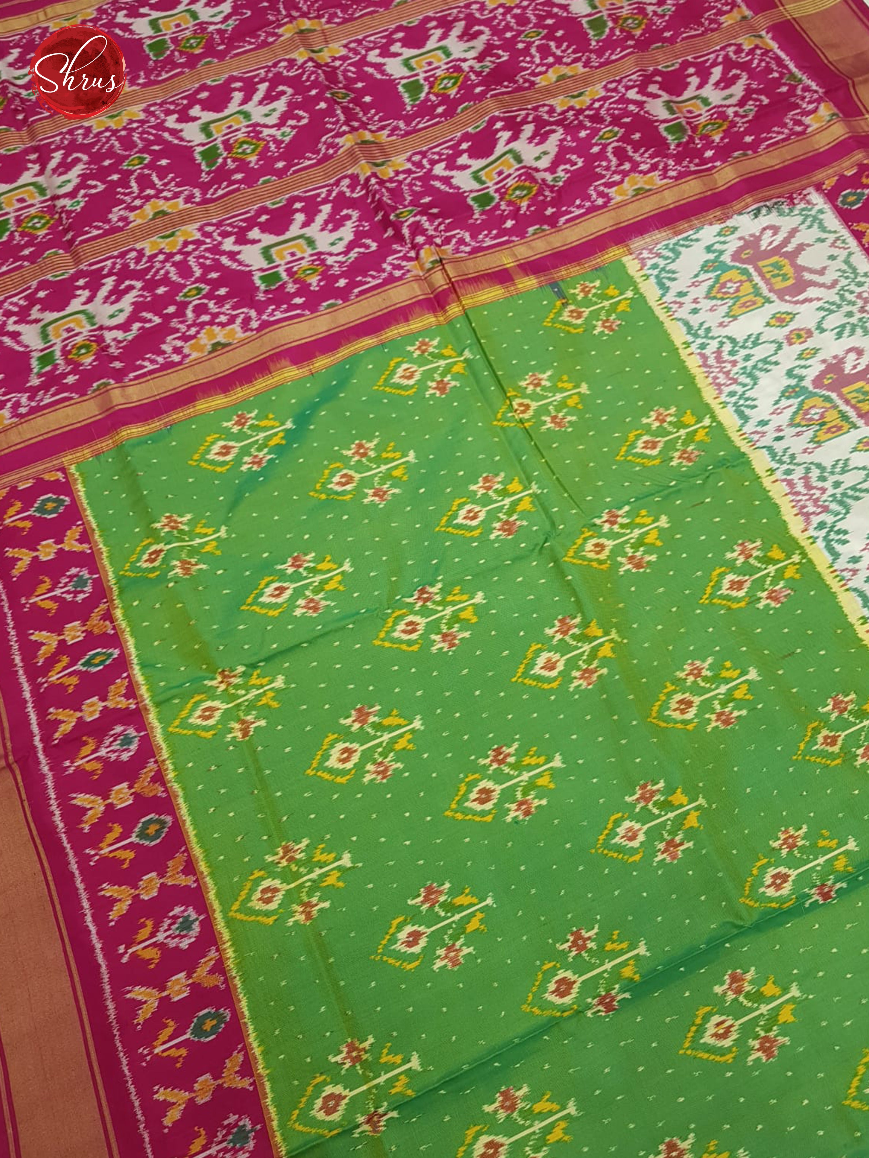Green & Pink - Ikkat Silk Saree - Shop on ShrusEternity.com