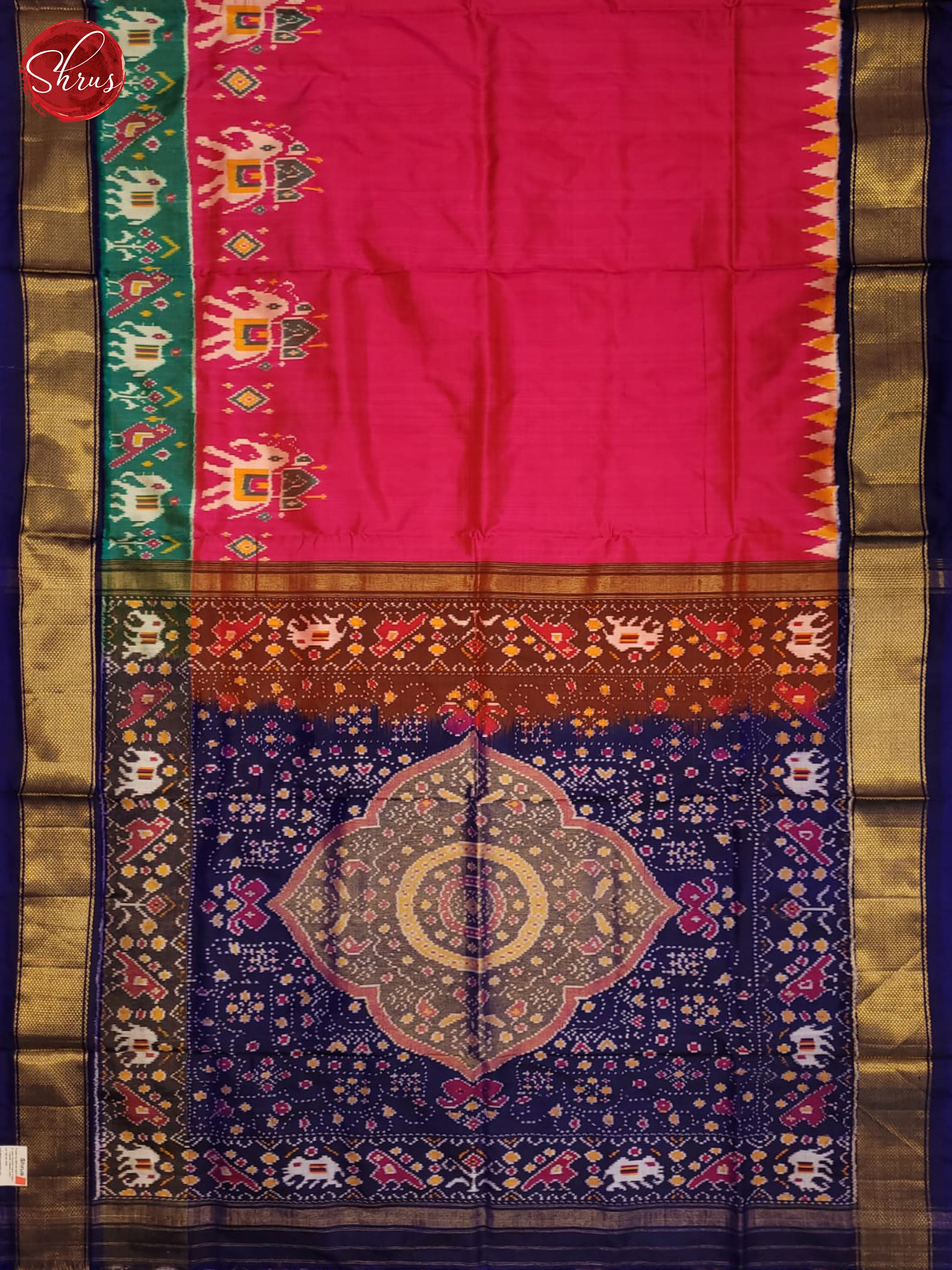 pink and blue- Ikkat Silk Saree - Shop on ShrusEternity.com
