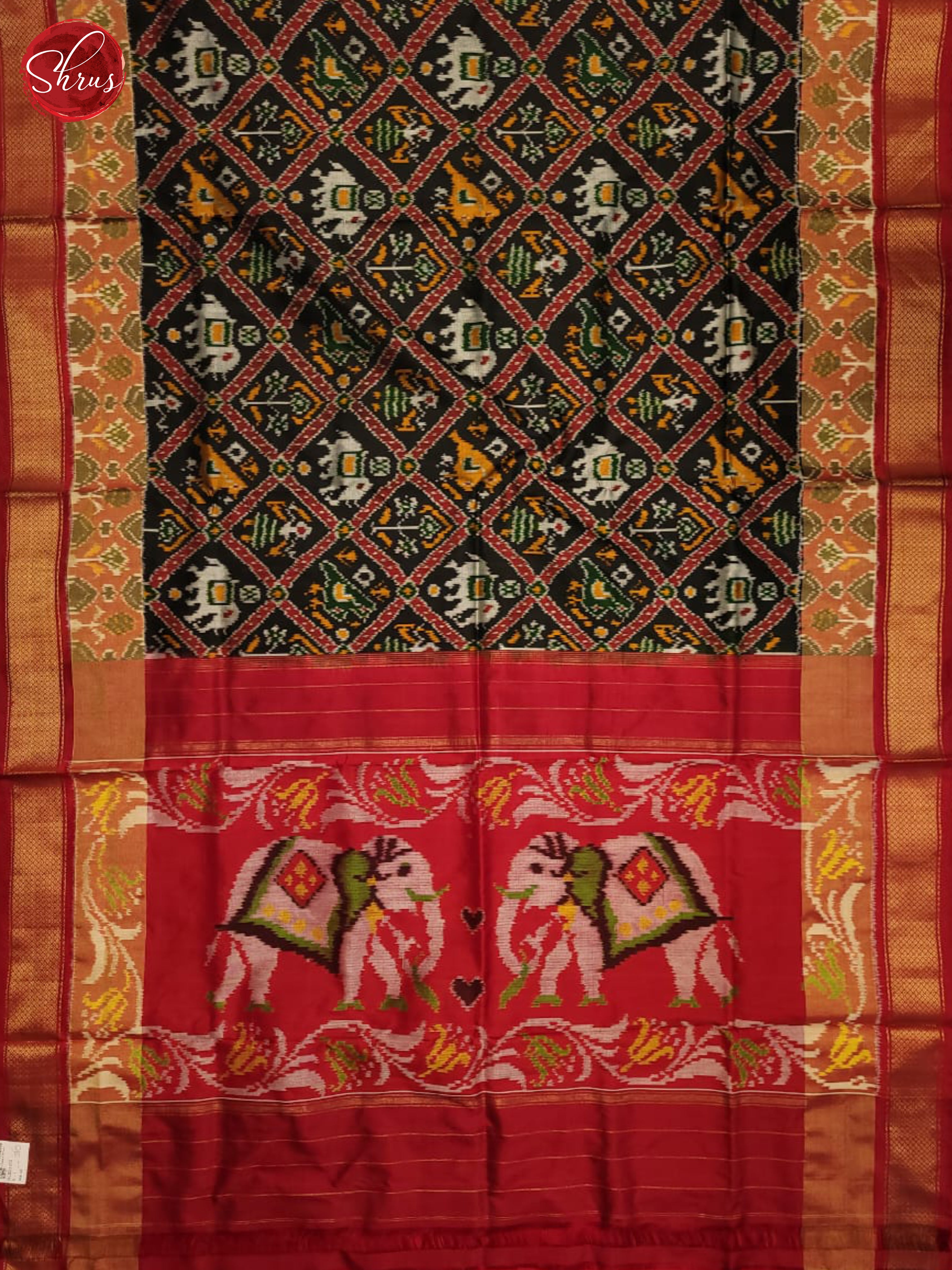 Black & Red - Ikkat Silk - Shop on ShrusEternity.com