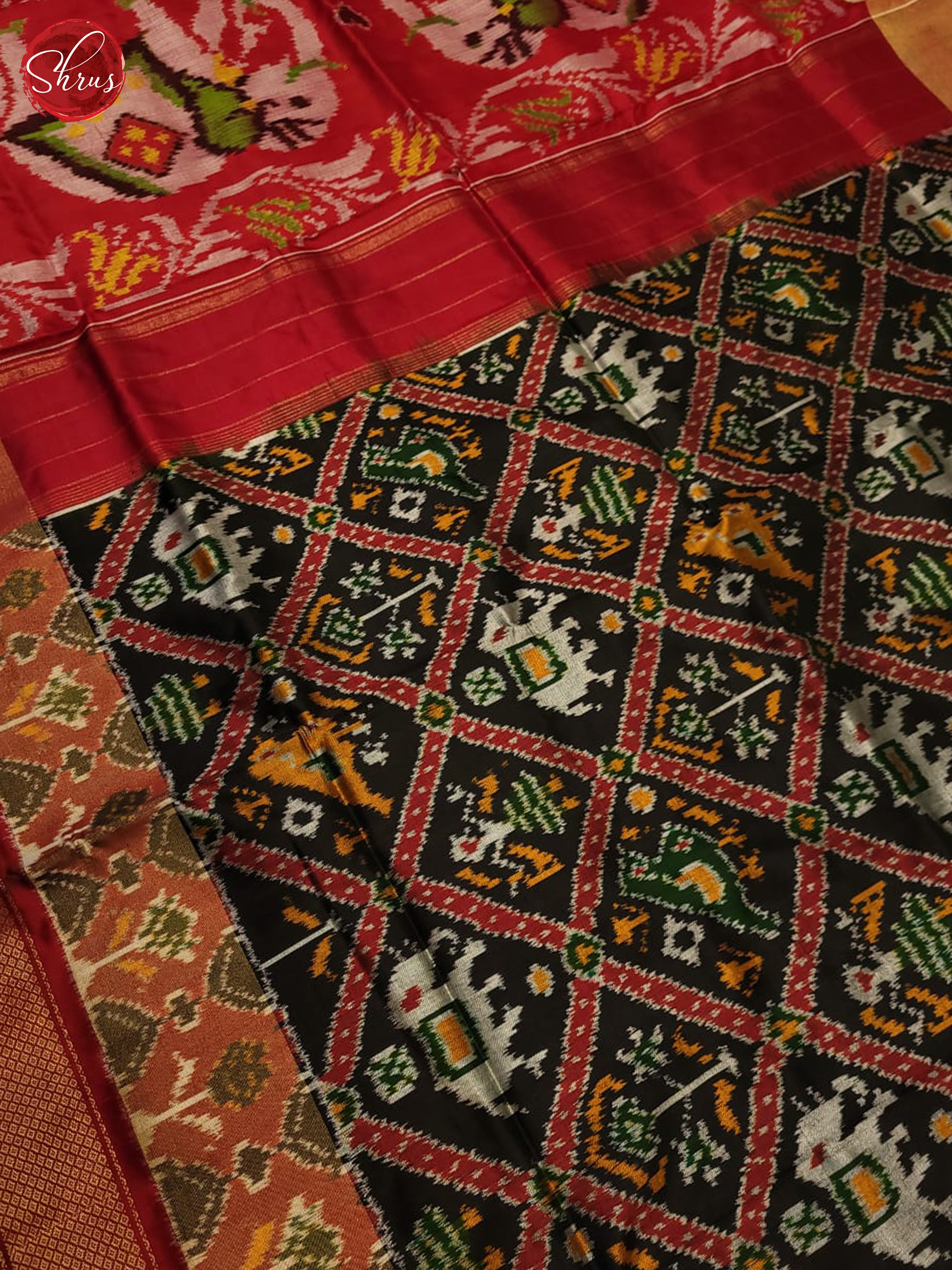Black & Red - Ikkat Silk - Shop on ShrusEternity.com