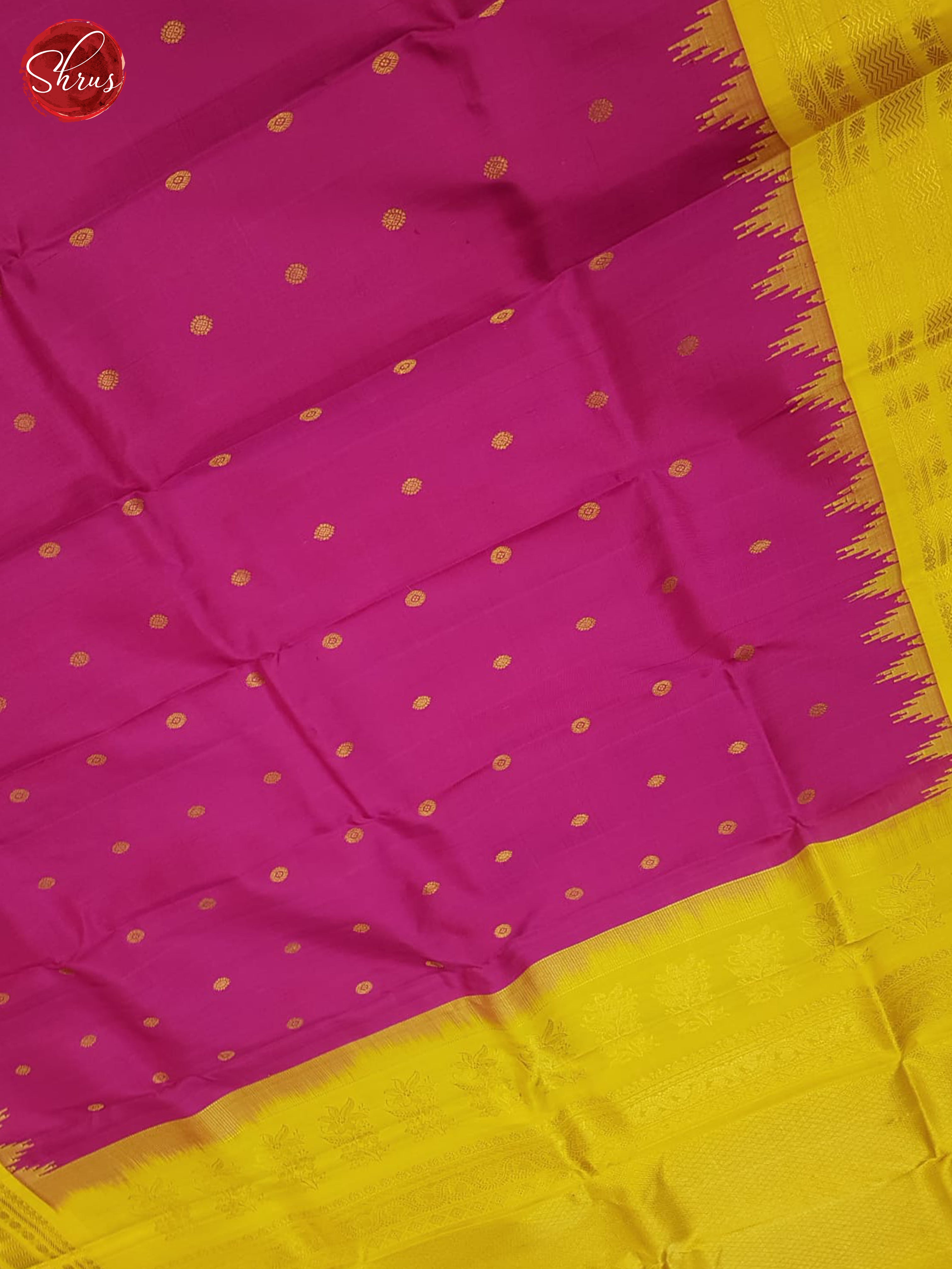 Pink And Yellow- Gadwal Silk - Shop on ShrusEternity.com
