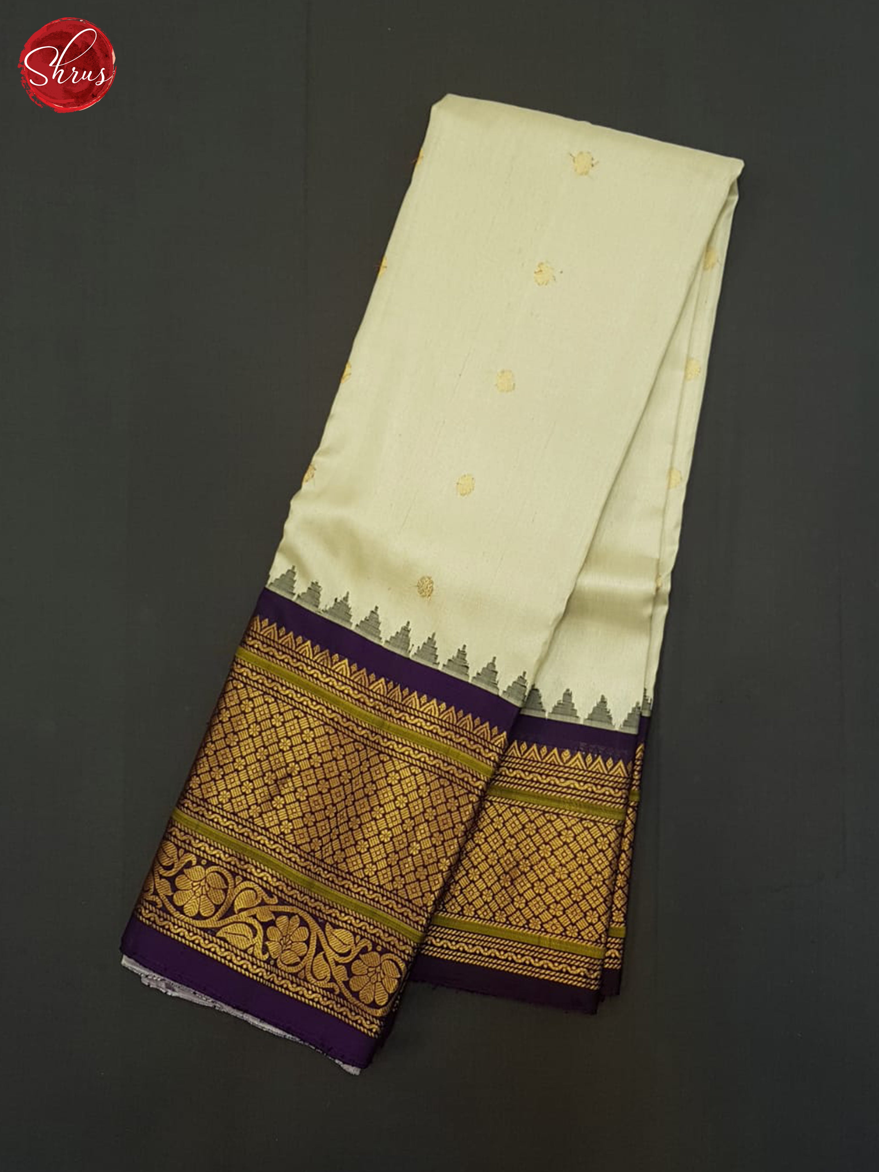 Cream And Blue - Gadwal silk - Shop on ShrusEternity.com