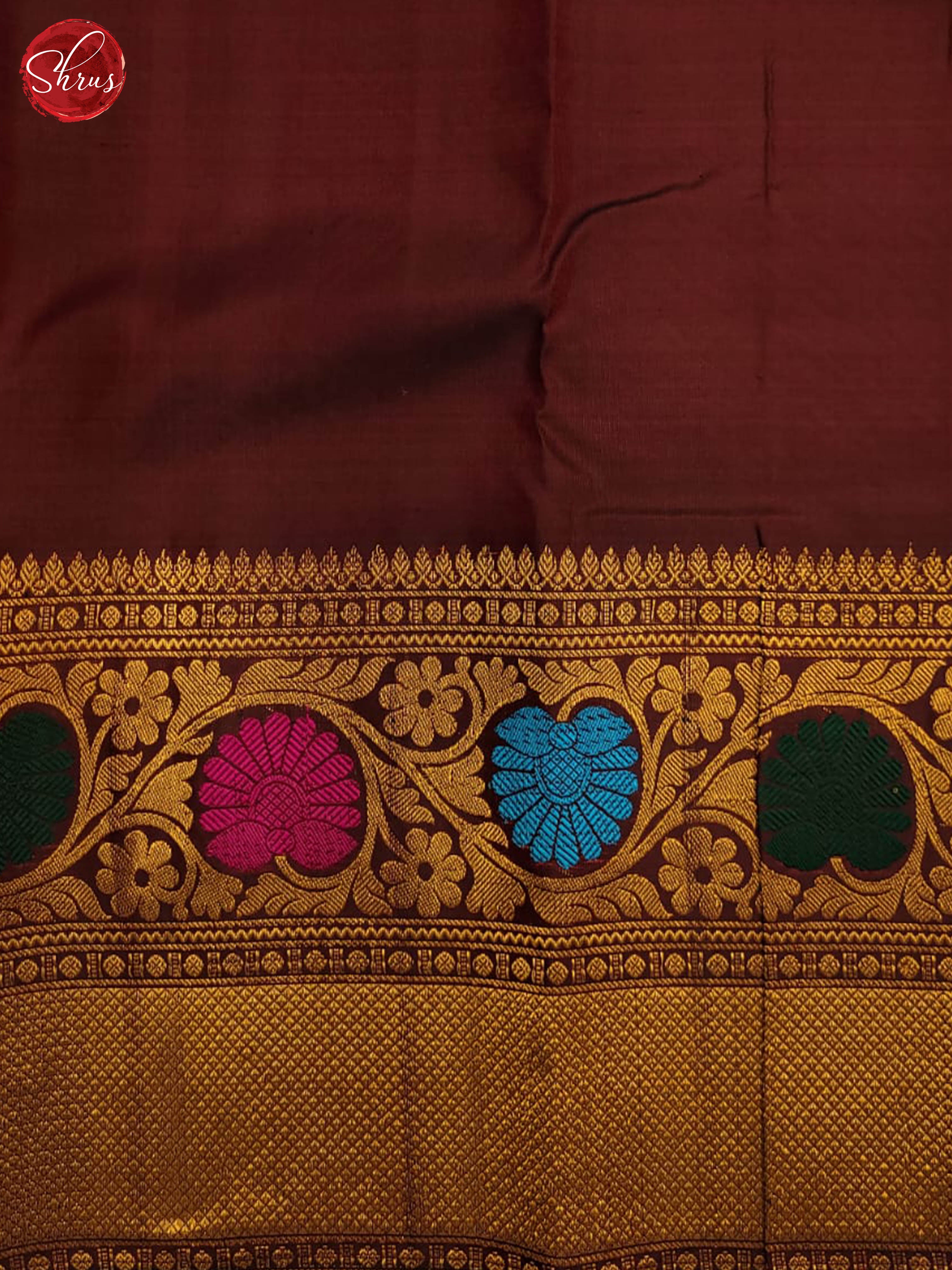 Regal Pink and Brown Gadwal Silk Saree with Meenakari Border-1