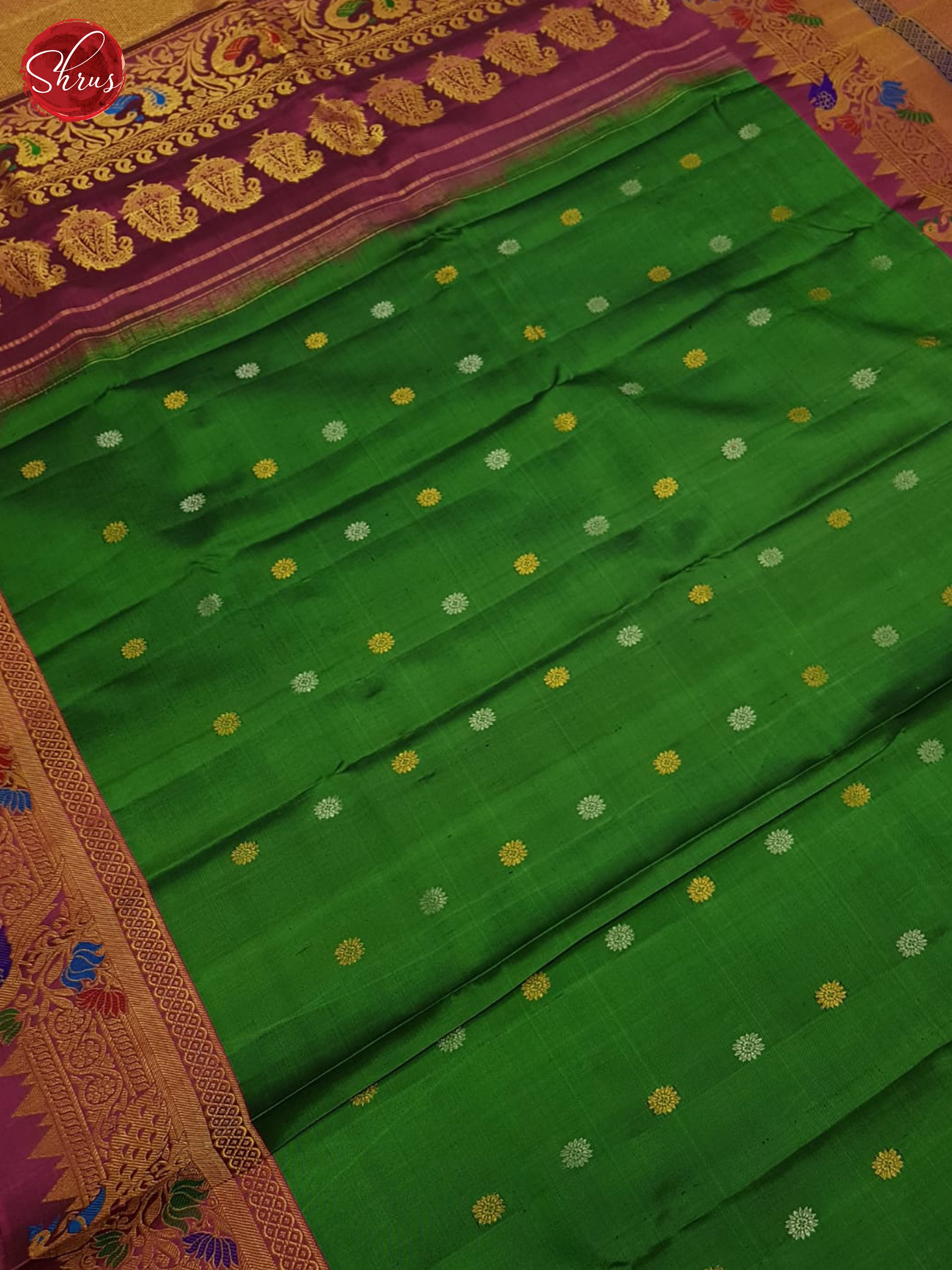 Green And Wine- Gadwal Silk - Shop on ShrusEternity.com