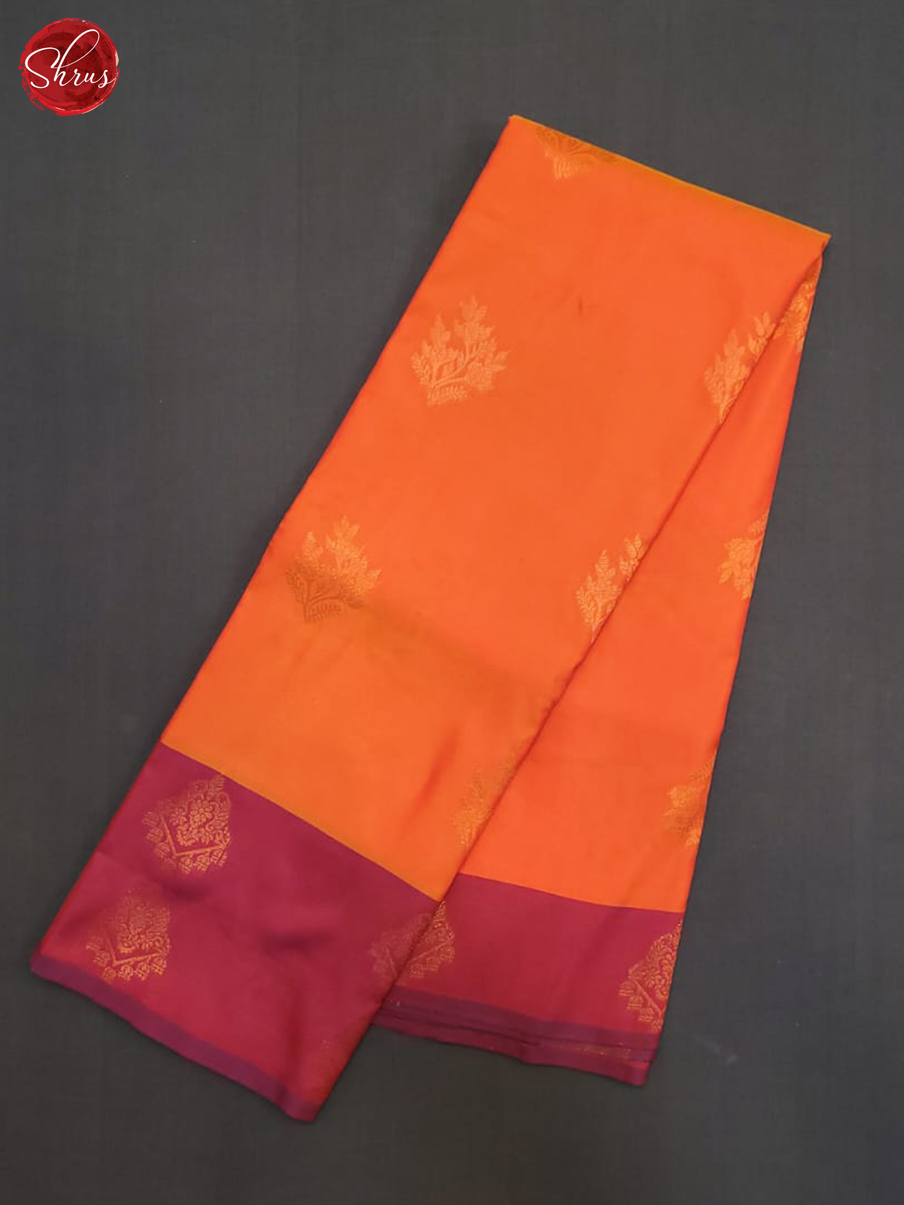 Orange & Maroon - Semi Soft Silk Saree - Shop on ShrusEternity.com