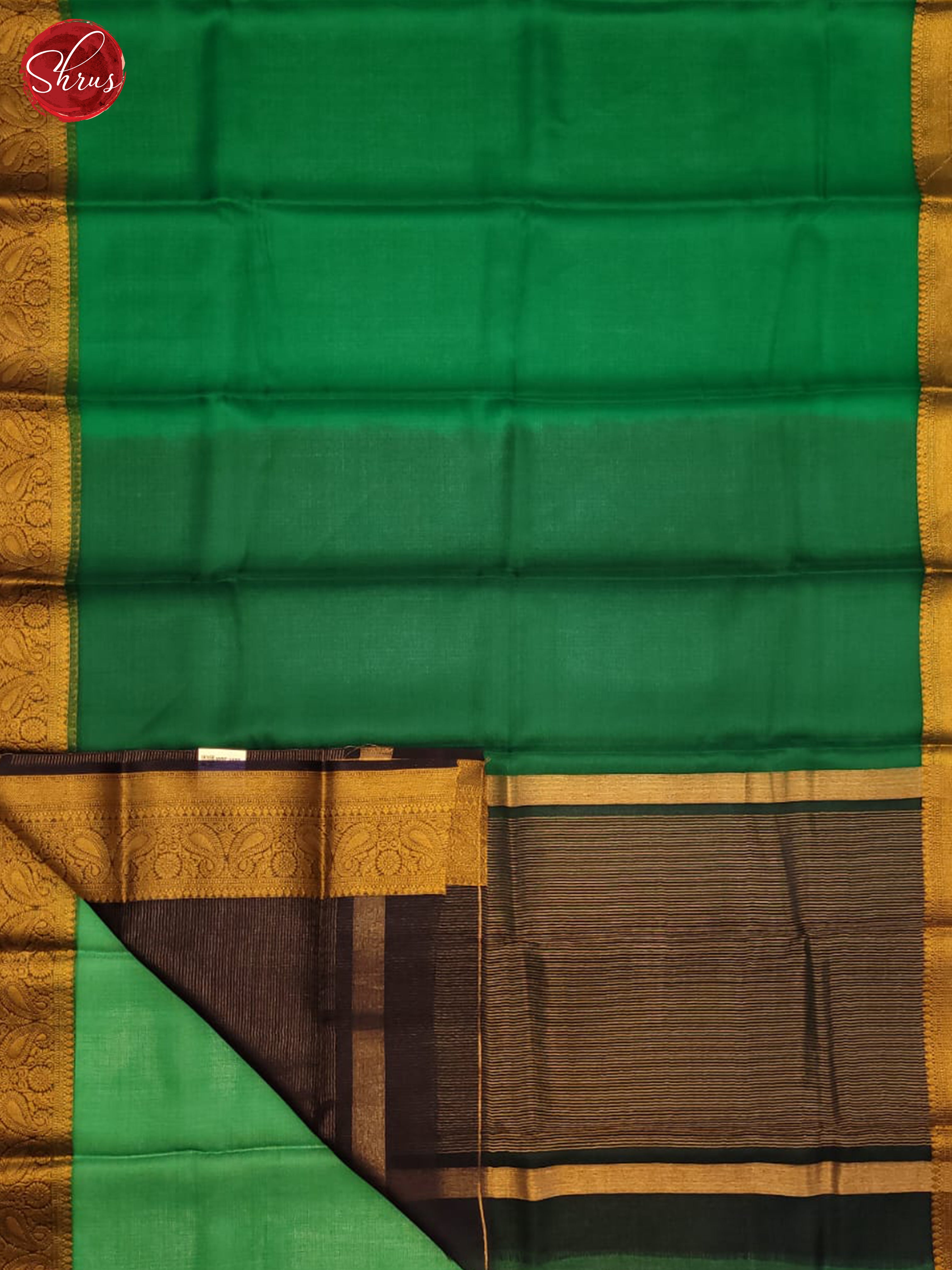 Green & Black - Semi Organza Saree - Shop on ShrusEternity.com